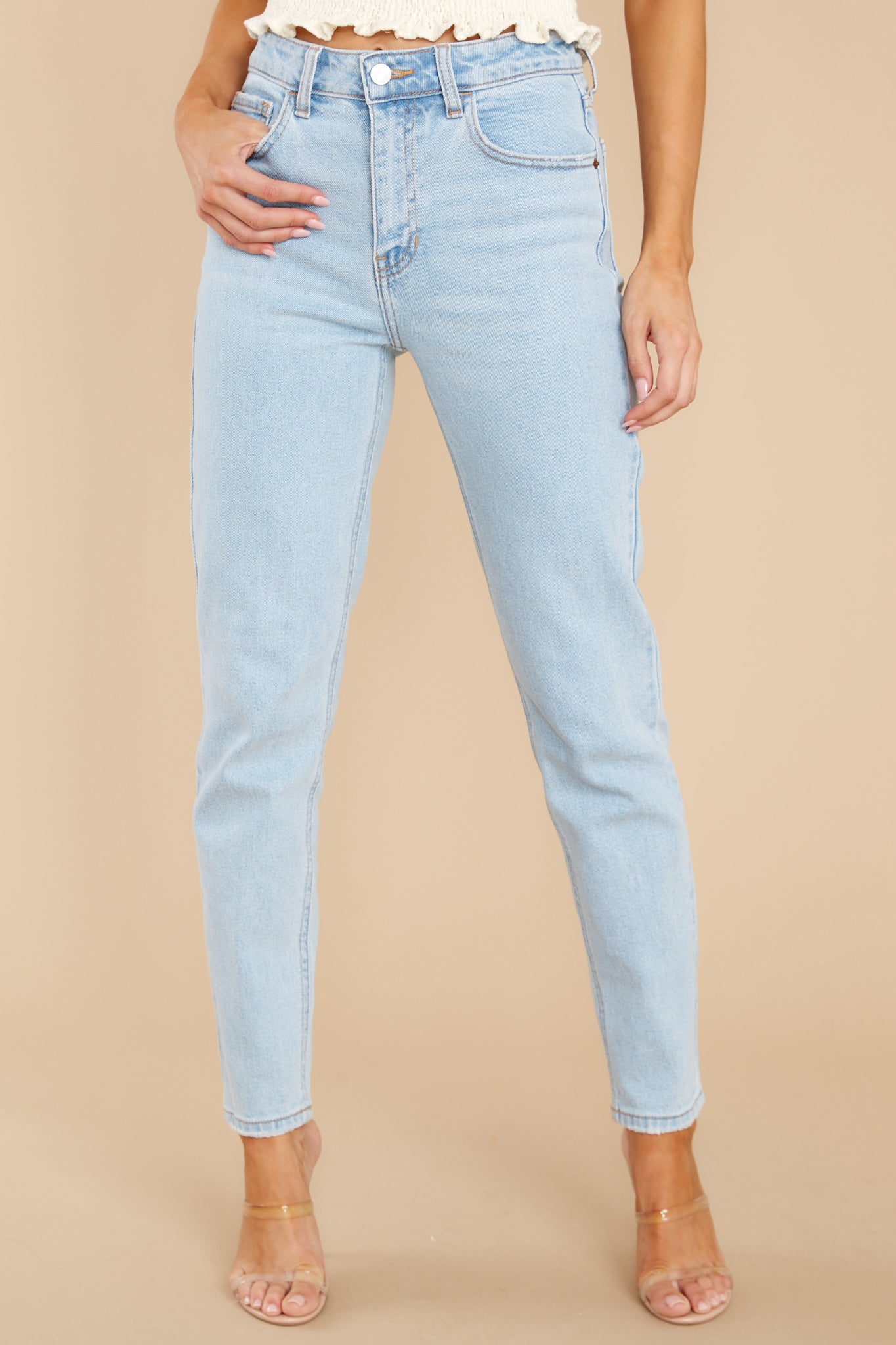 Follow Her Journey Light Wash Straight Jeans