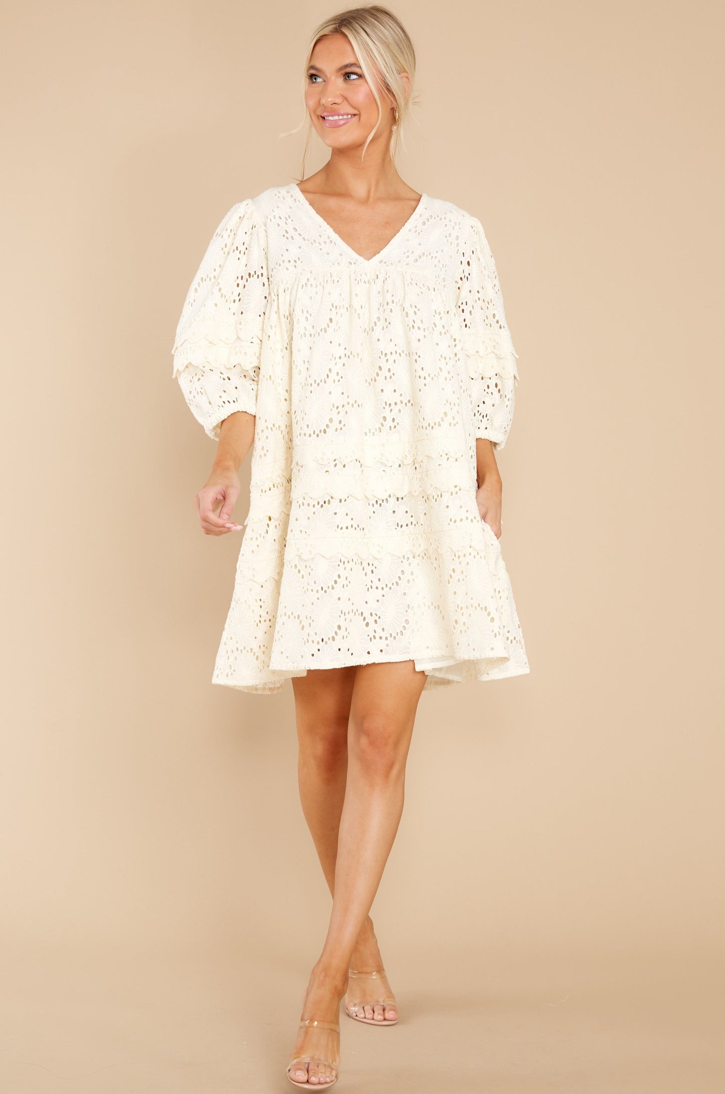 Gracie Ivory Eyelet Dress