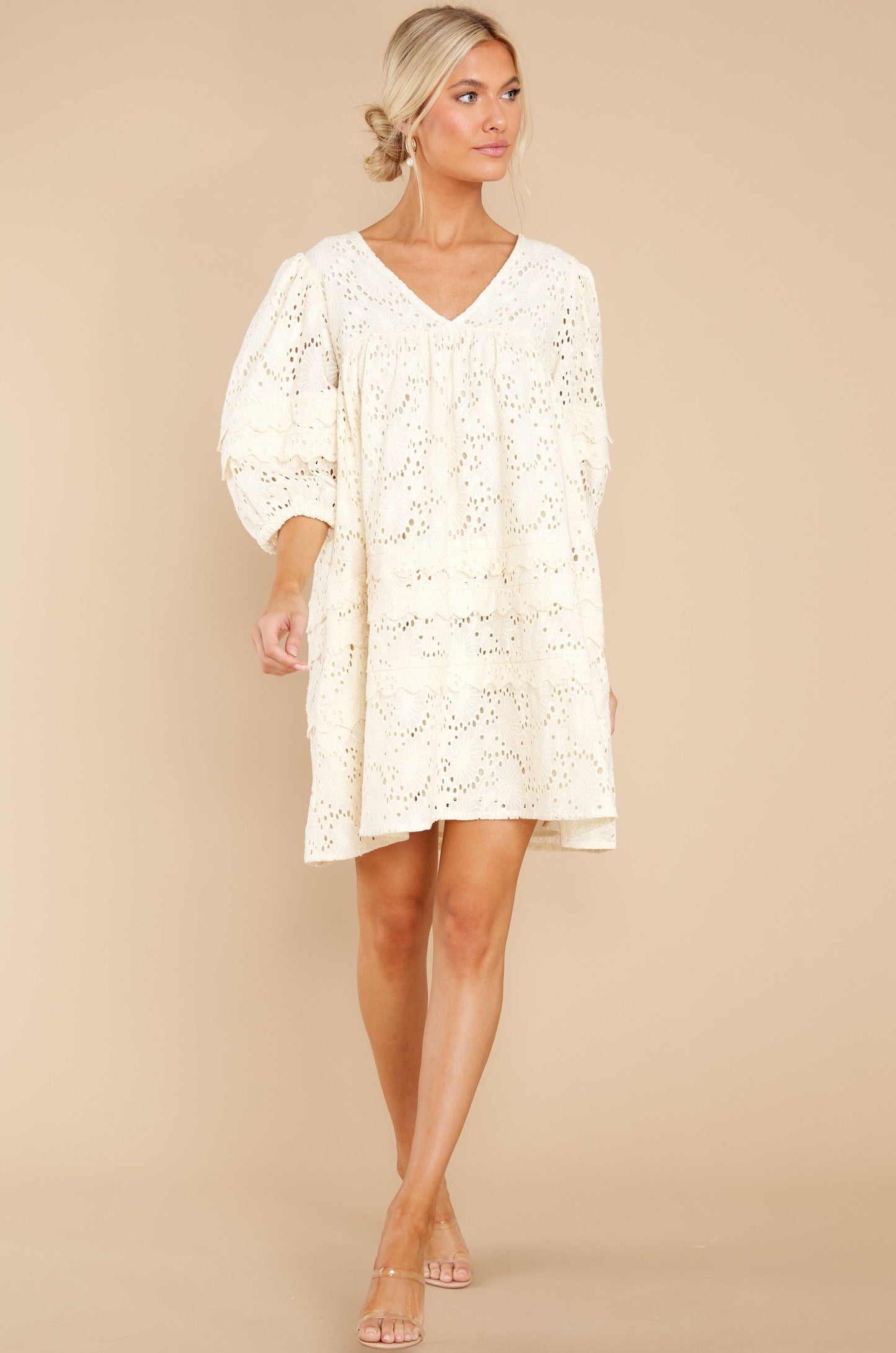 Gracie Ivory Eyelet Dress