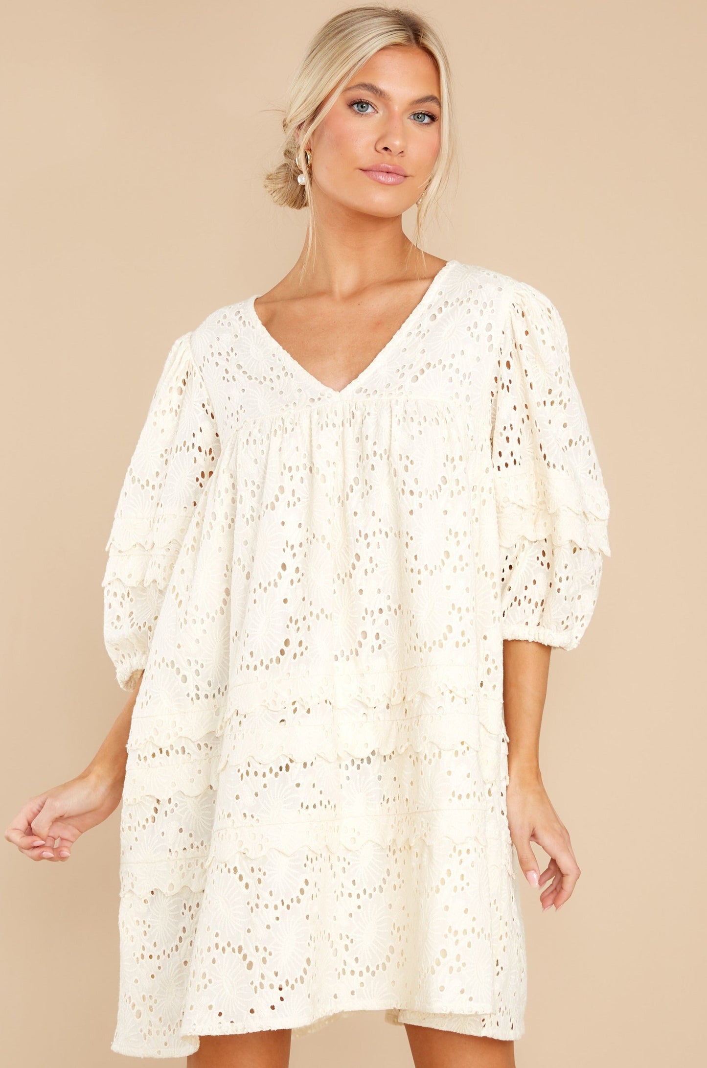 Gracie Ivory Eyelet Dress