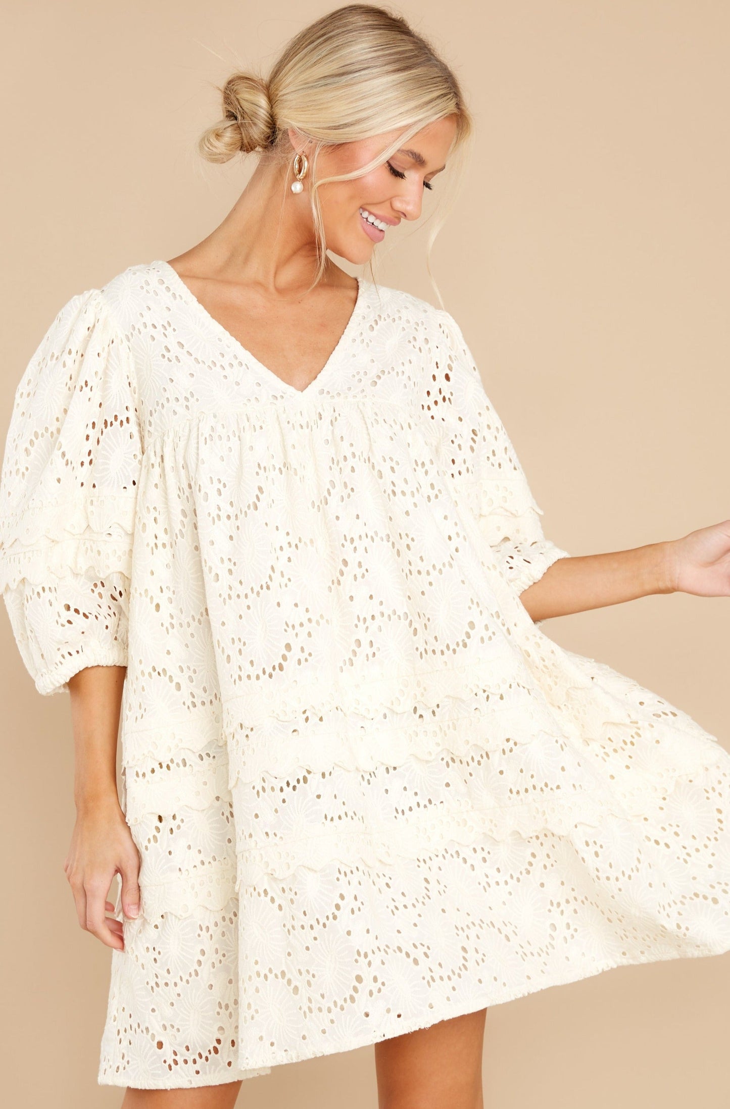 Gracie Ivory Eyelet Dress