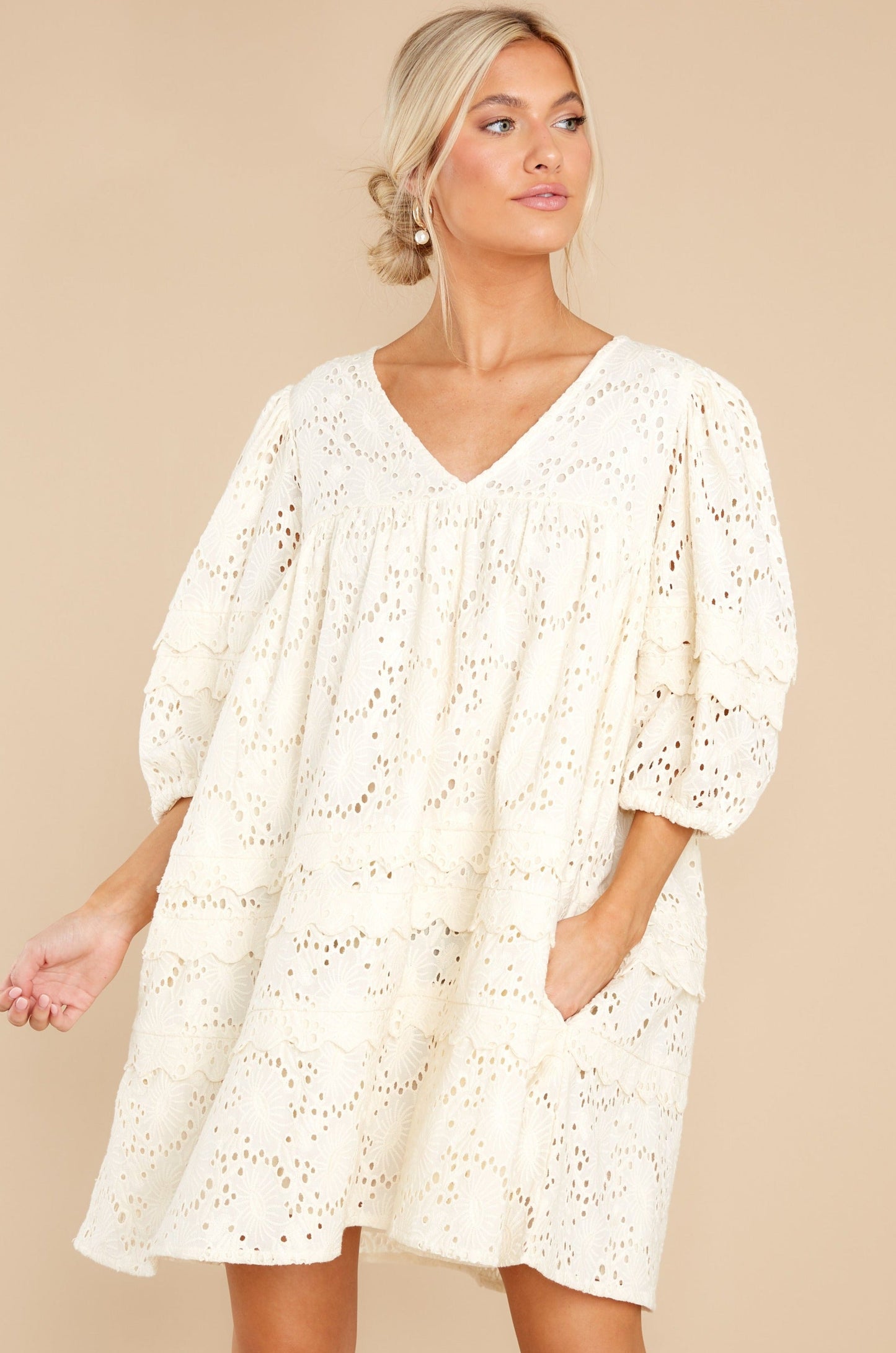 Gracie Ivory Eyelet Dress
