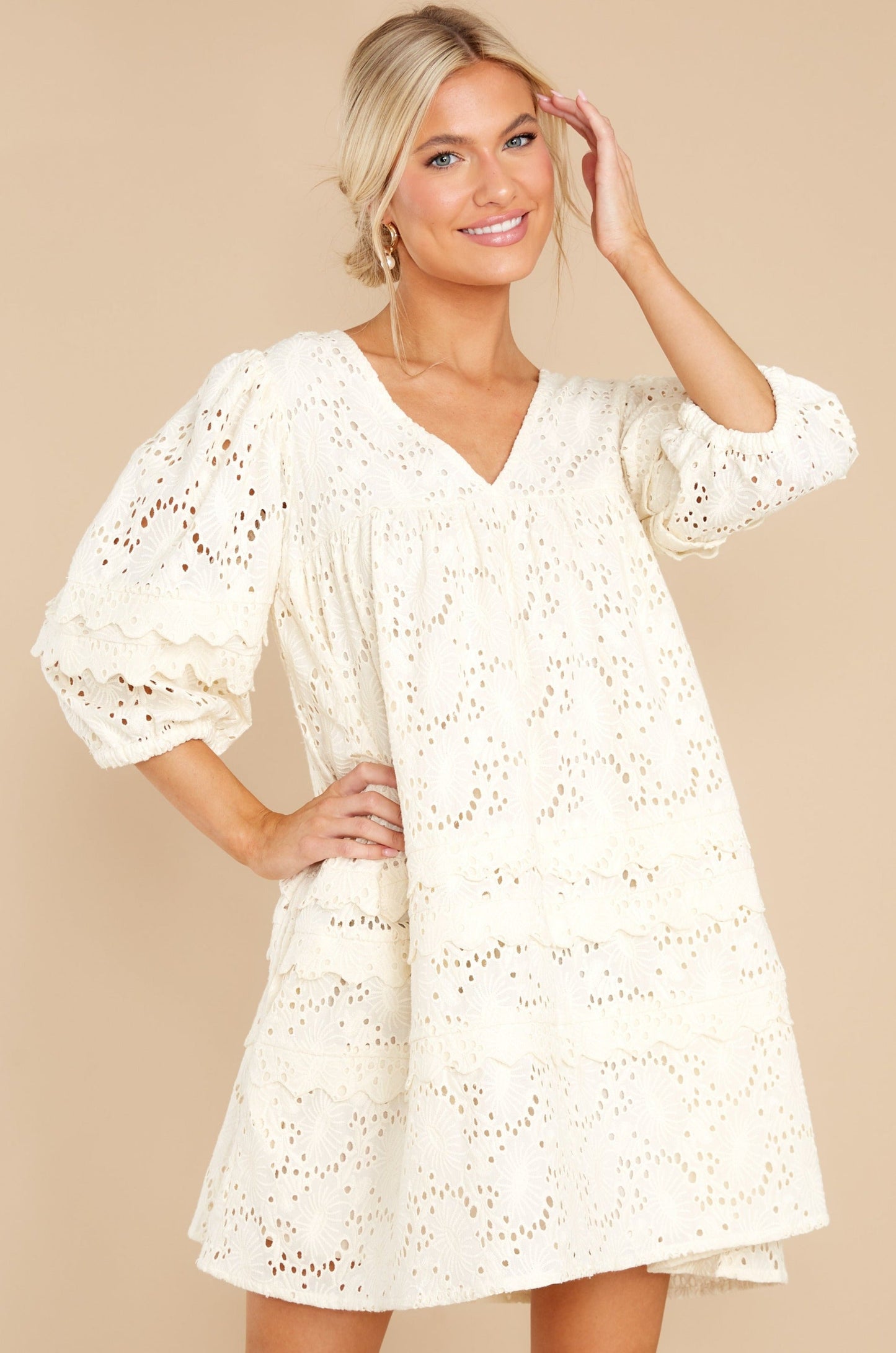 Gracie Ivory Eyelet Dress
