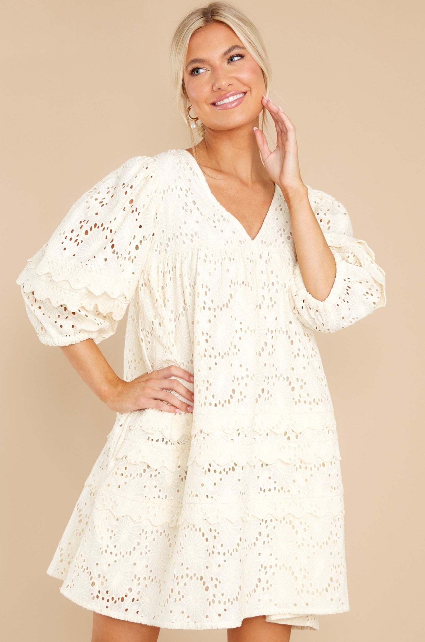 Gracie Ivory Eyelet Dress