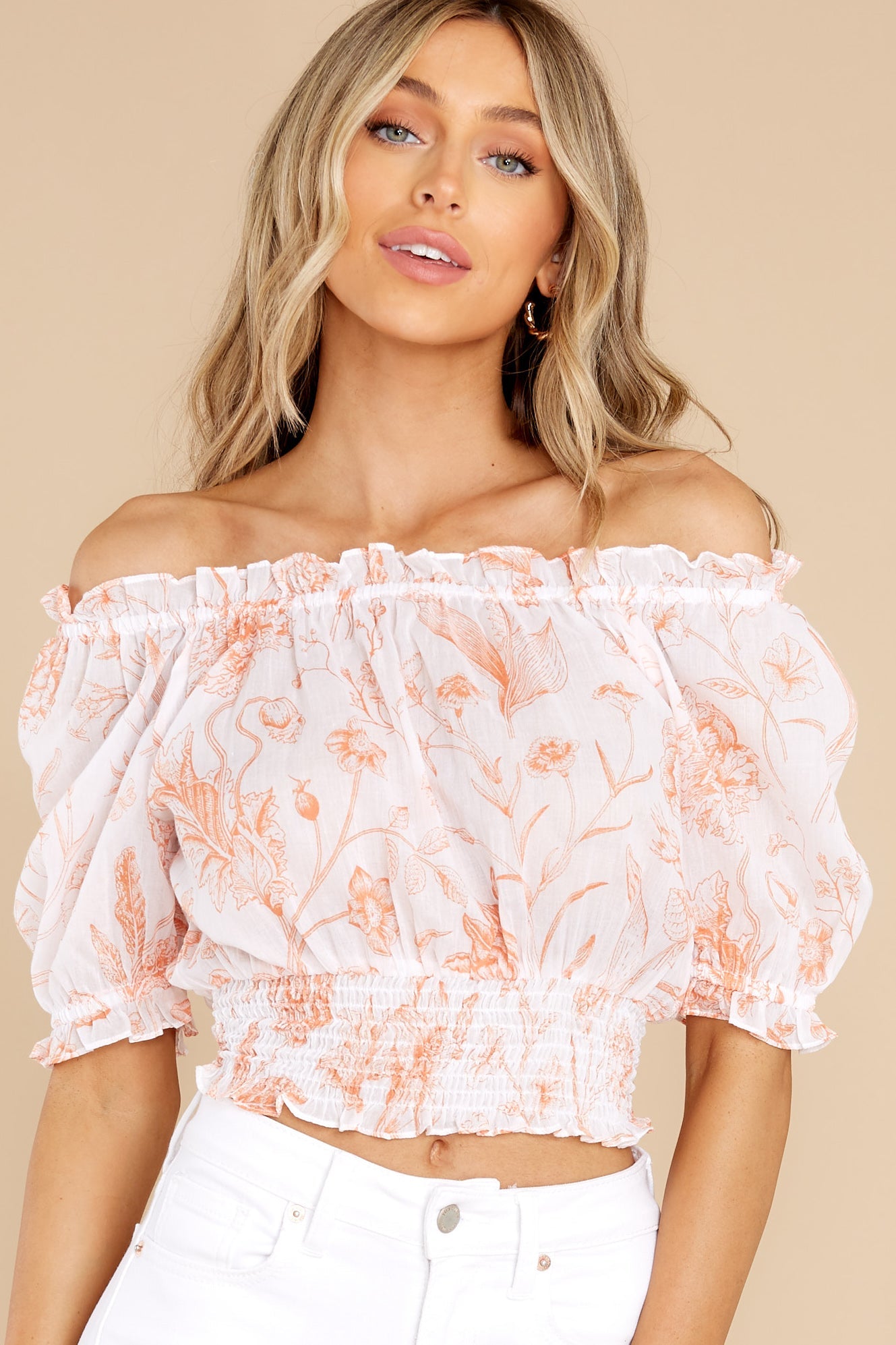 Gia Toile Coral Top