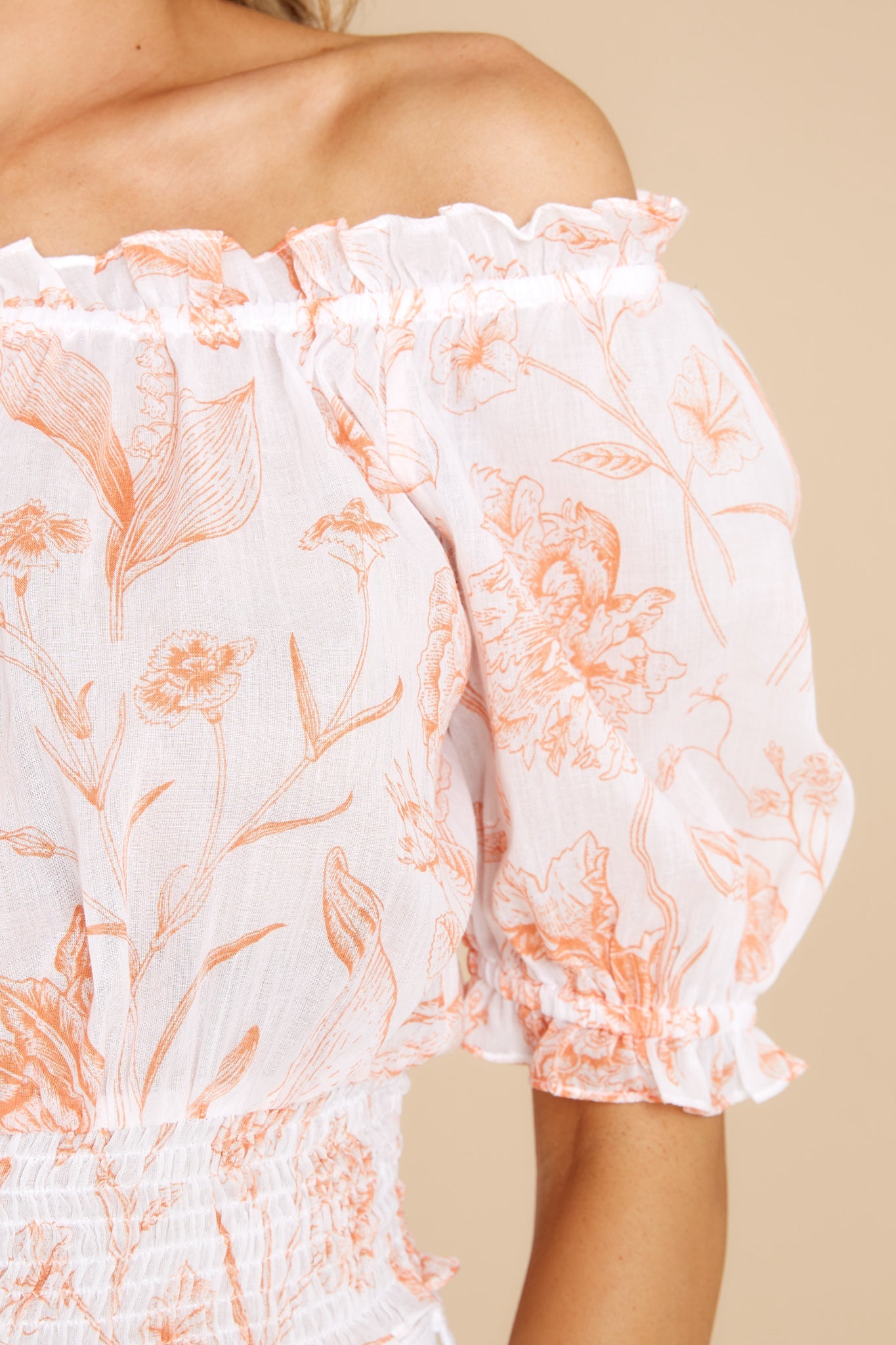 Gia Toile Coral Top