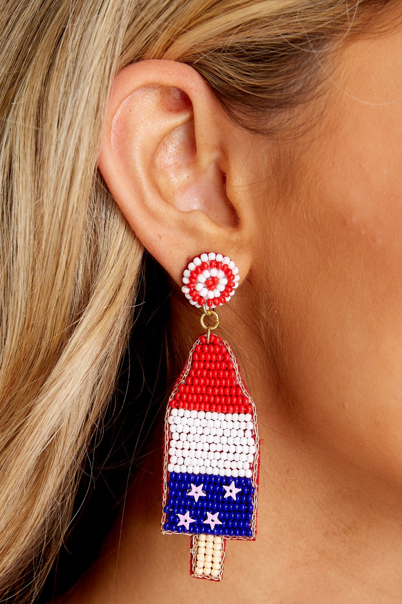 Sweet Freedom Red Multi Beaded Earrings