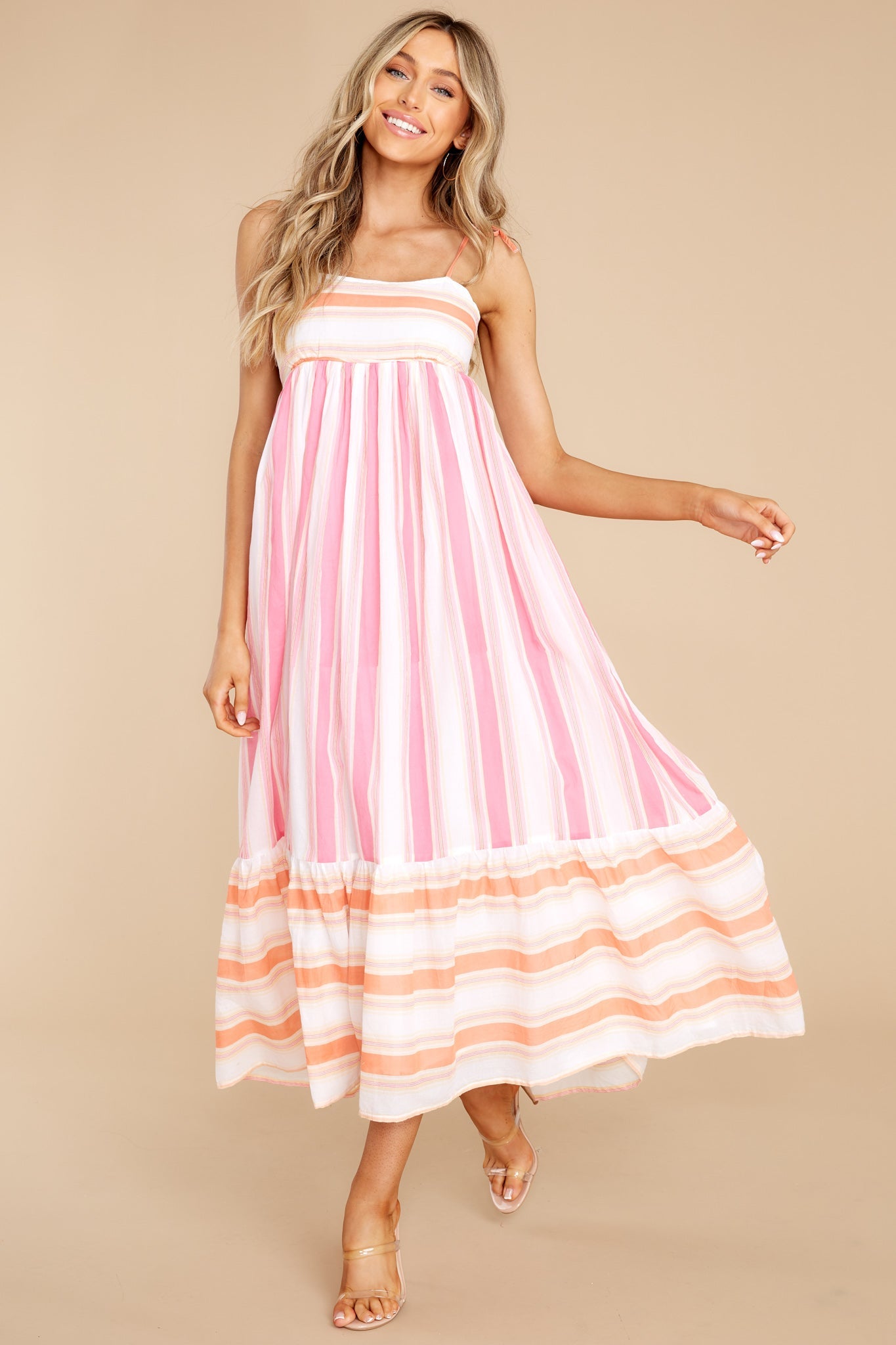 Malin Wide Stripe Pink Dress