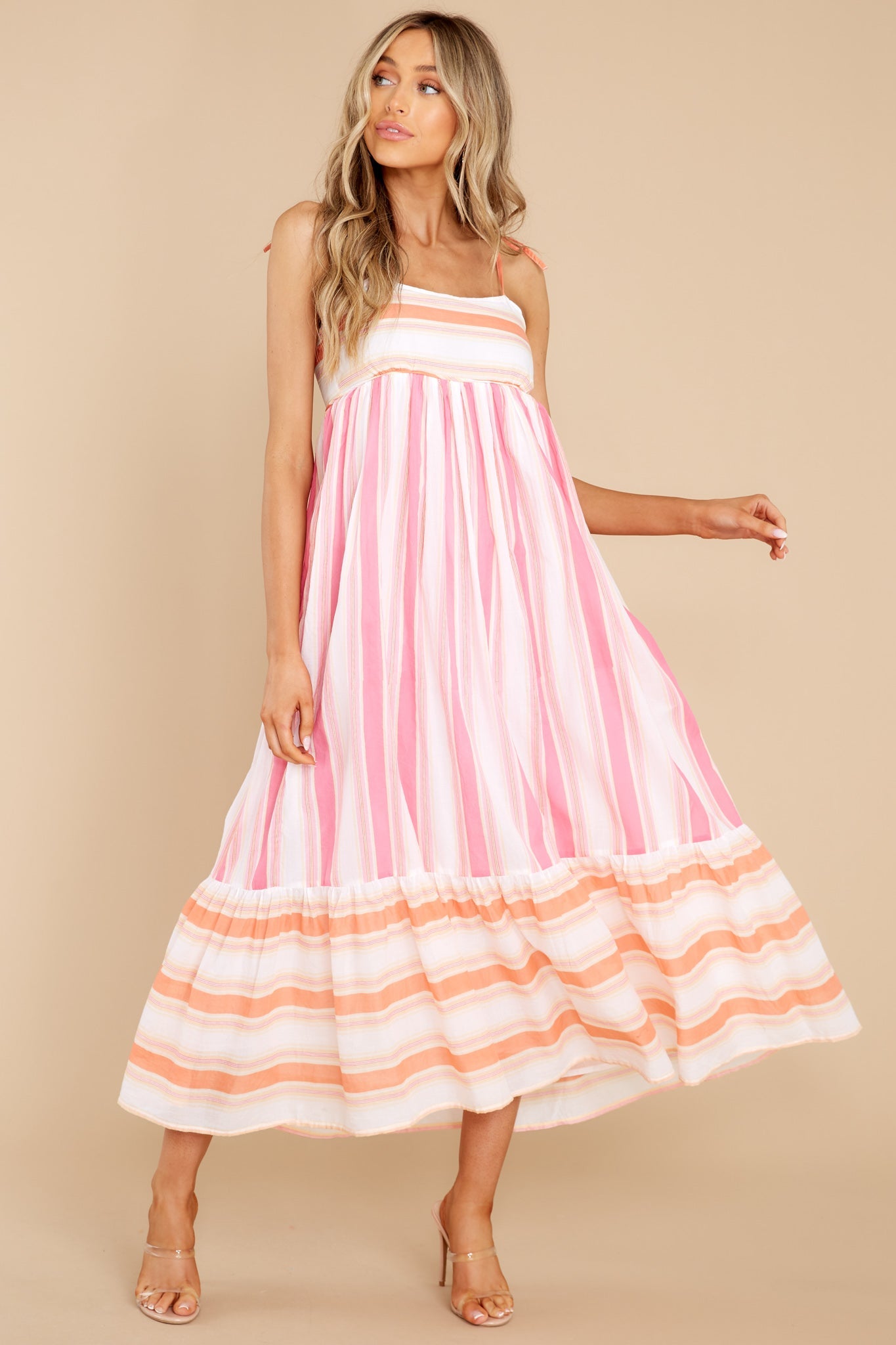 Malin Wide Stripe Pink Dress