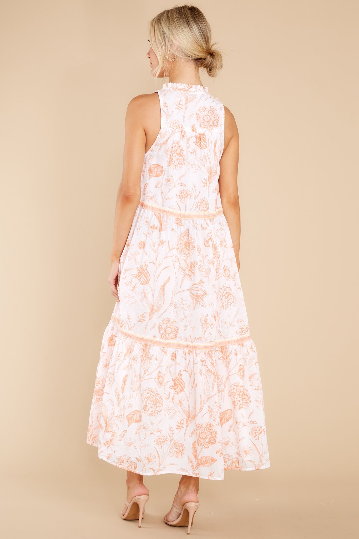 Ro Toile Coral Long Dress