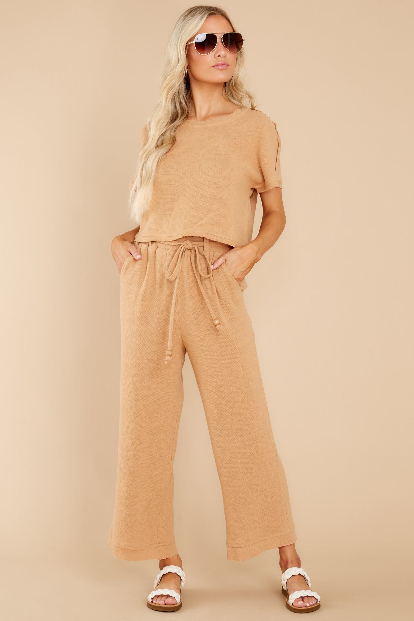 Simple Decisions Tan Two Piece Set