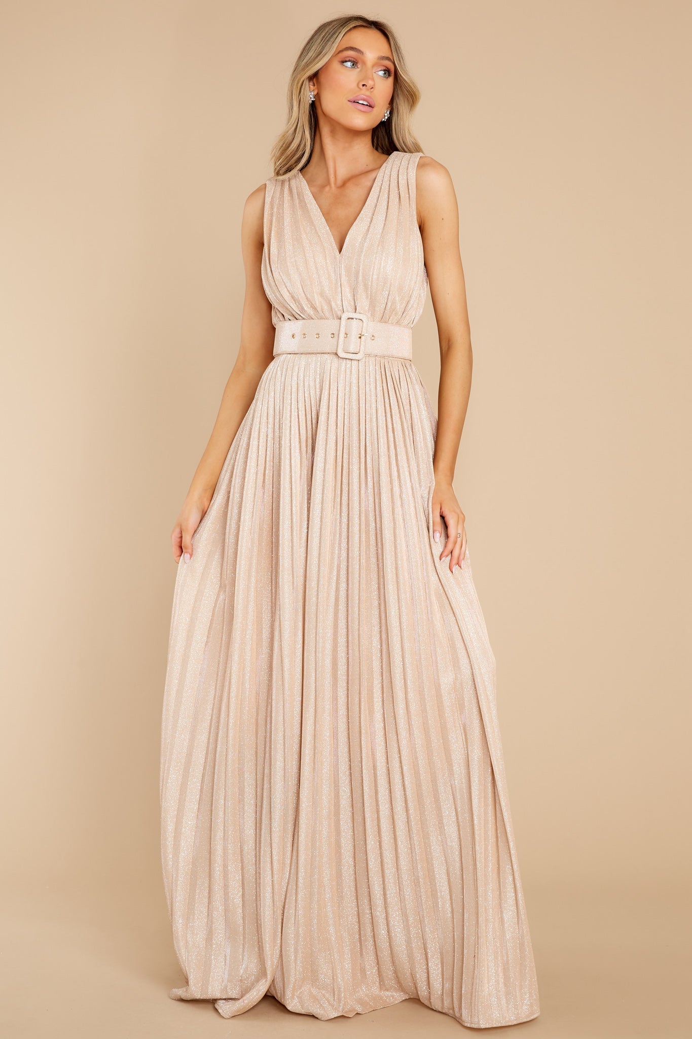 Exquisite Taste Champagne Maxi Dress