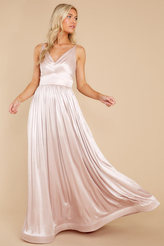 Catch The Wind Champagne Maxi Dress