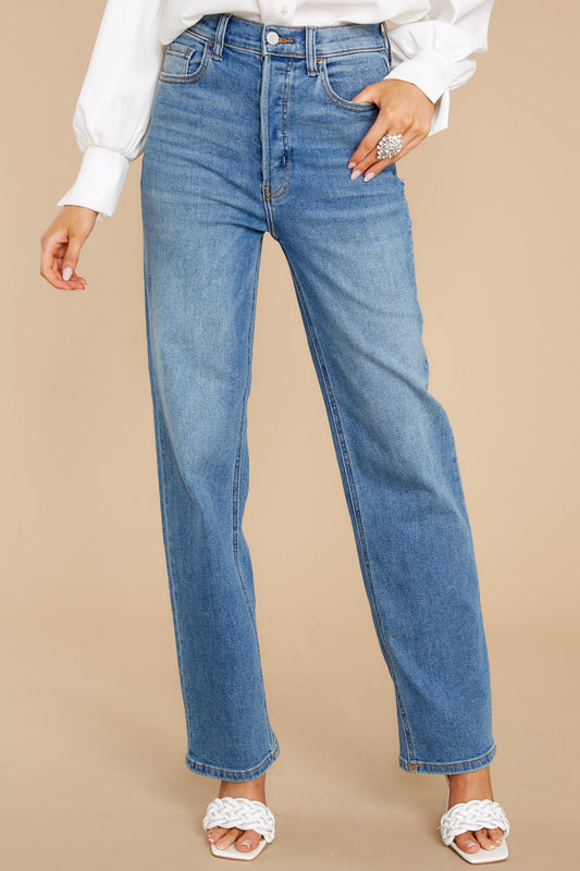 Style Secret Medium Wash Straight Jeans