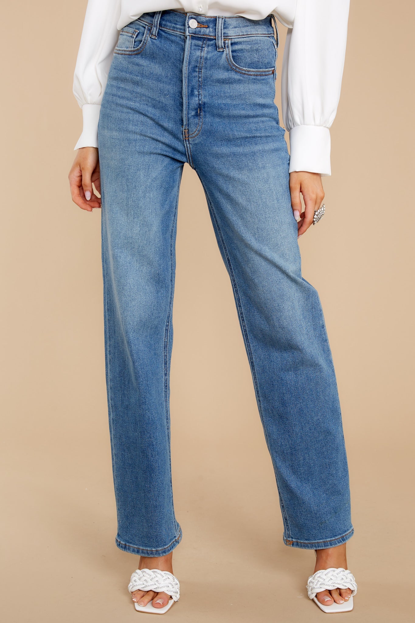 Style Secret Medium Wash Straight Jeans