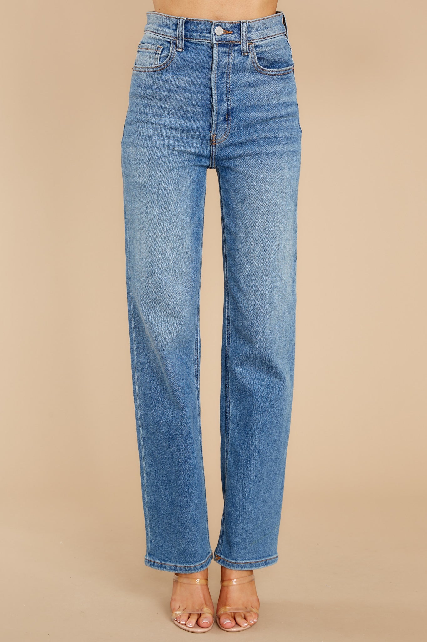 Style Secret Medium Wash Straight Jeans