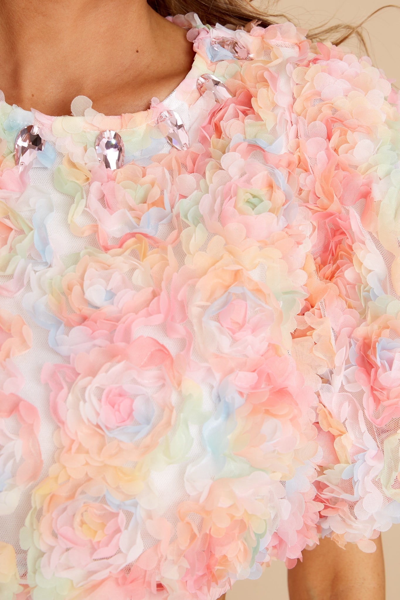 Pink Flower Fabric Bubble Top