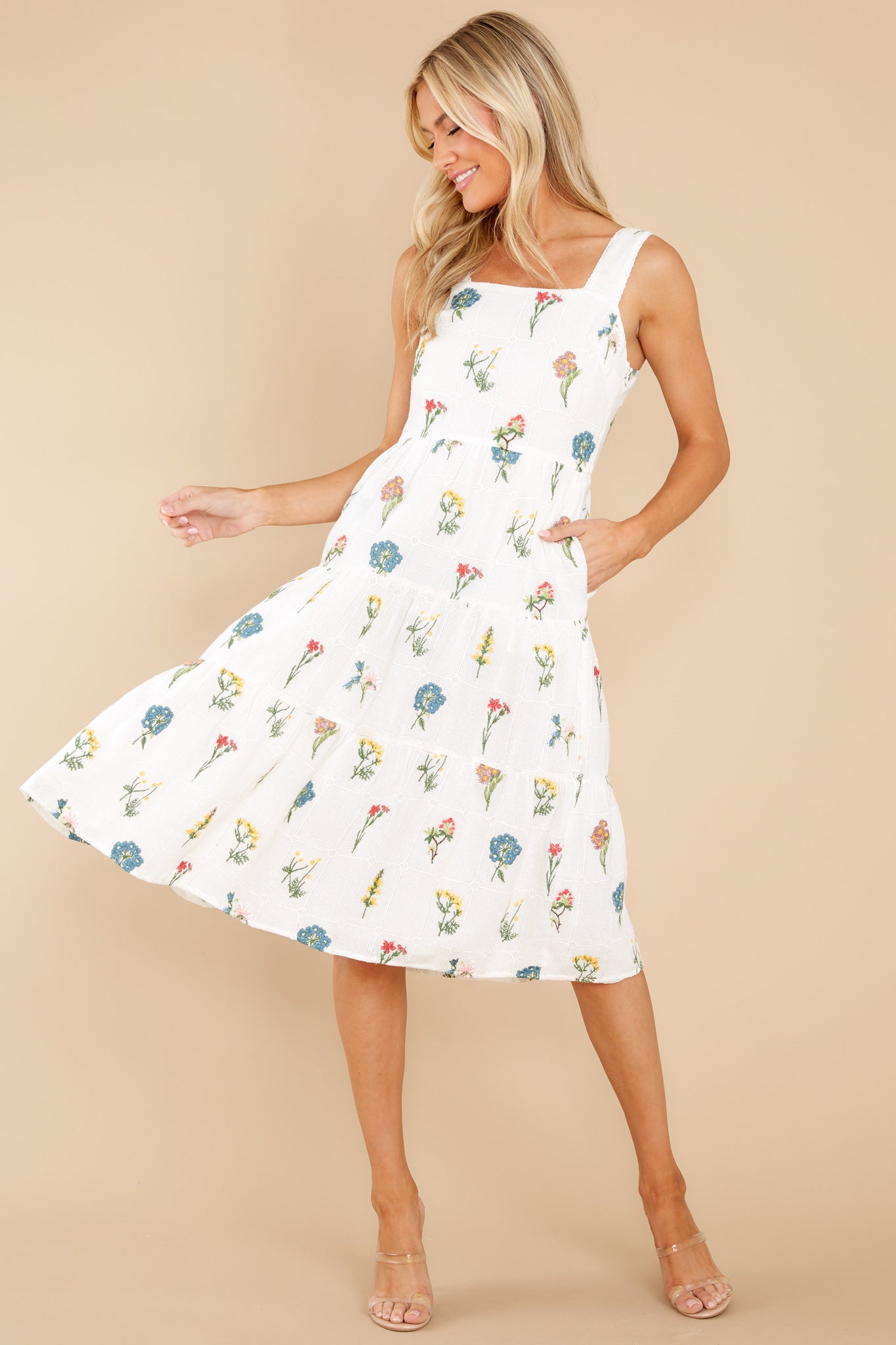 Imaya Embroidered Midi Dress