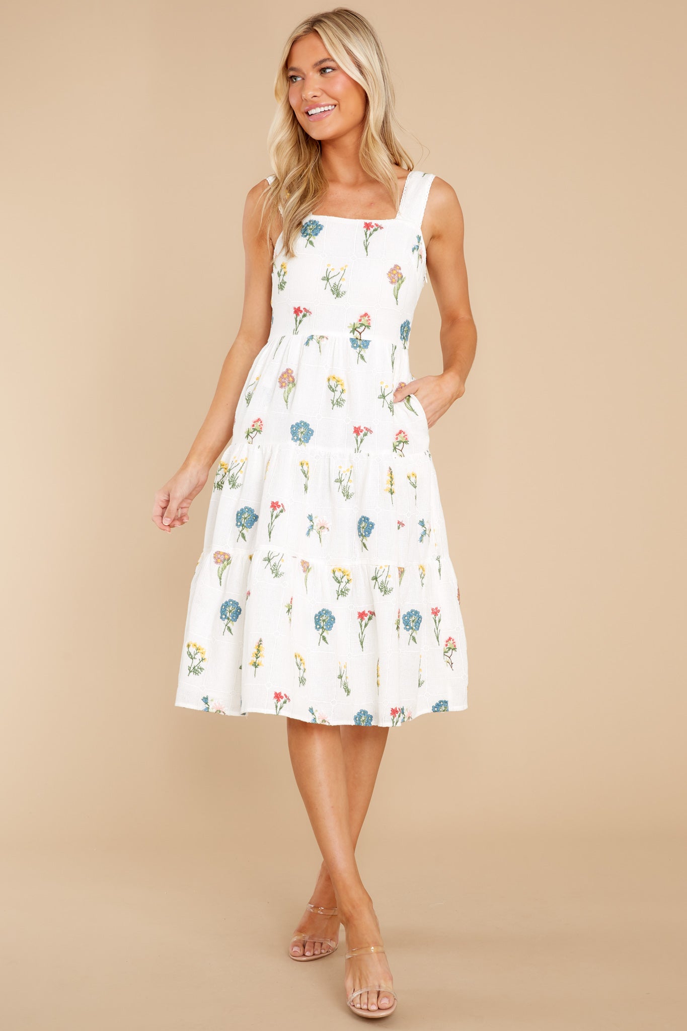 Imaya Embroidered Midi Dress