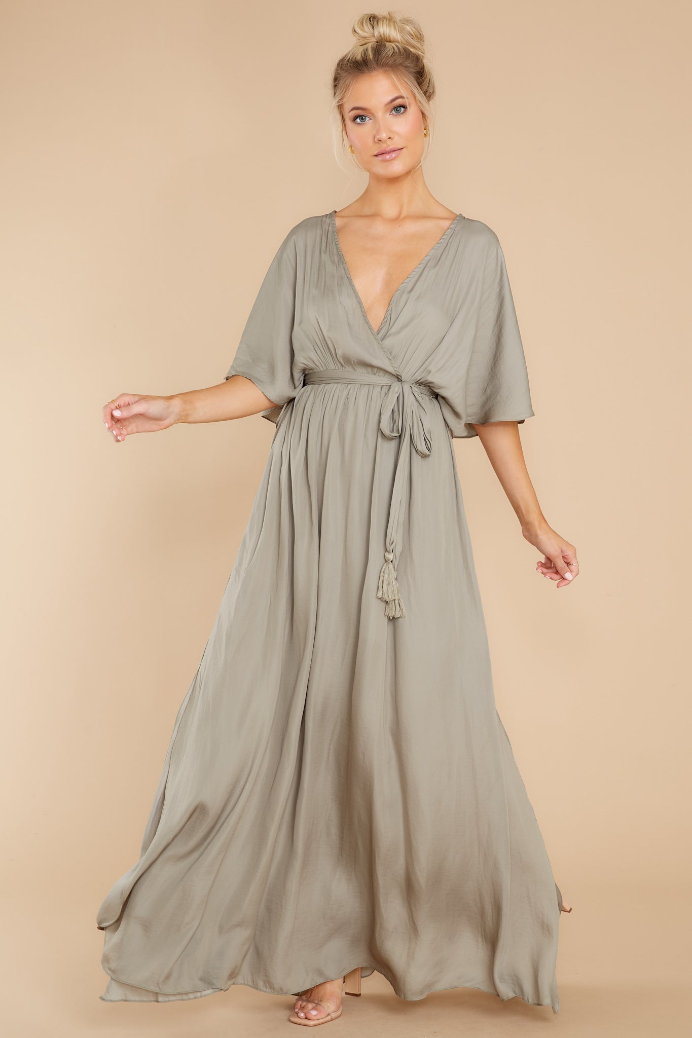 Cross My Heart Moss Green Maxi Dress