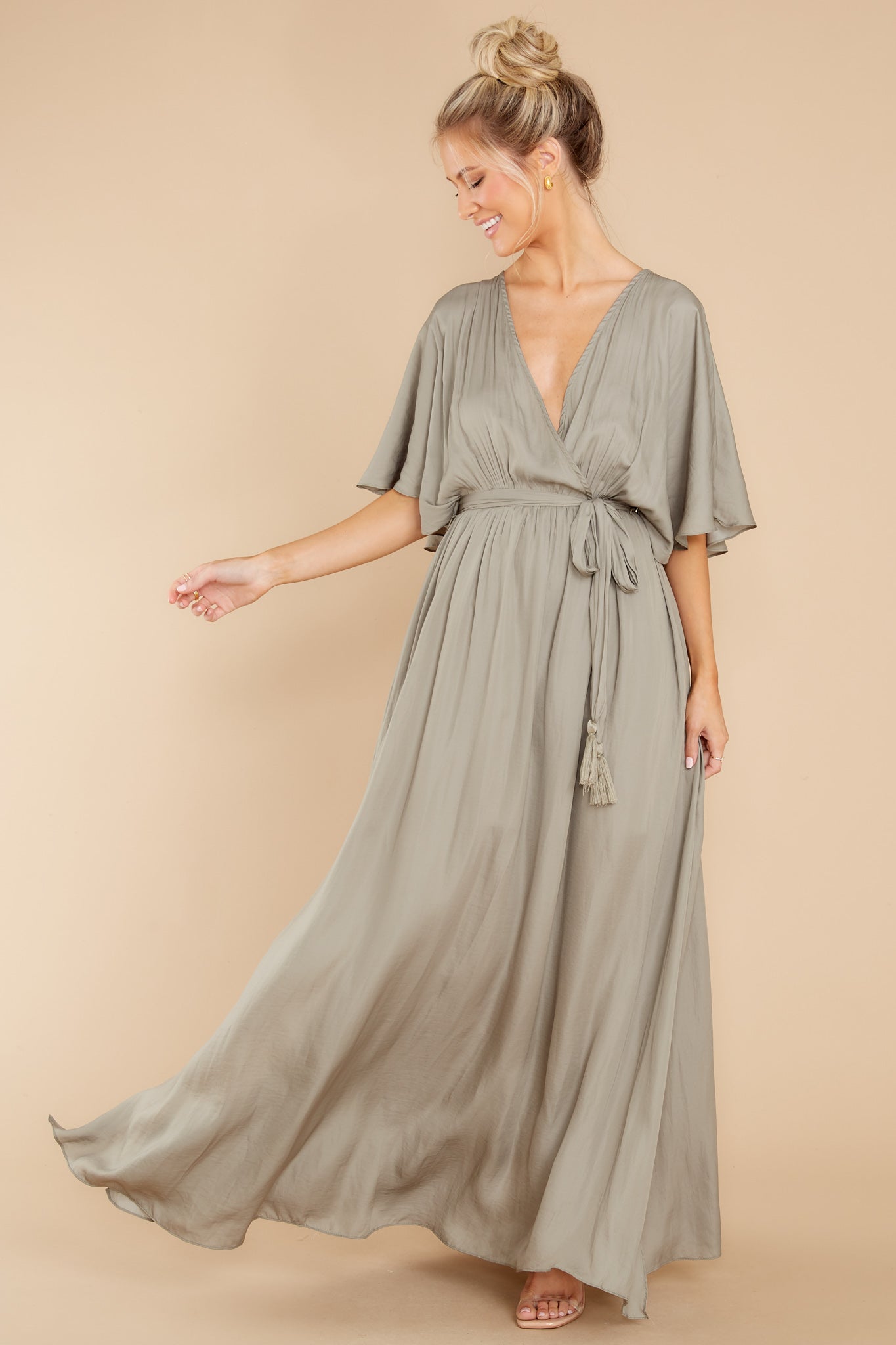 Cross My Heart Moss Green Maxi Dress
