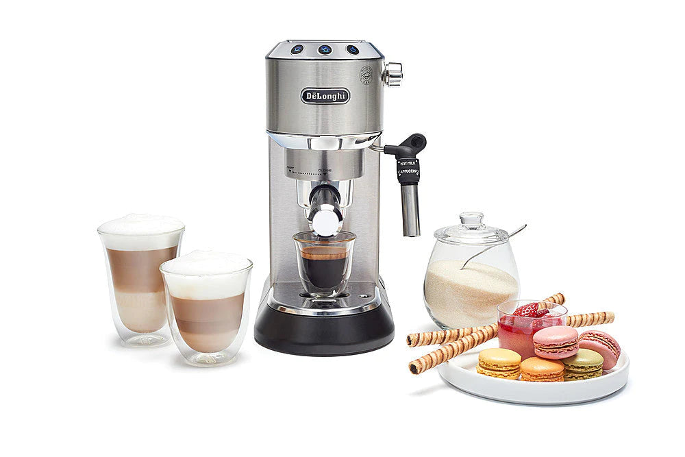 De'Longhi - DEDICA Espresso Machine with 15 bars of pressure and Milk Frother - Metal