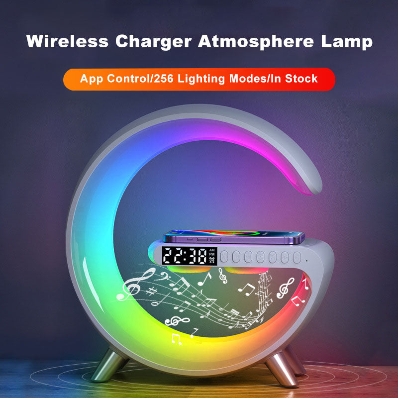 Intelligent LED Lamp-Bluetooth Speaker-Wireless Charger-Atmosphere Lamp-App Control For Bedroom