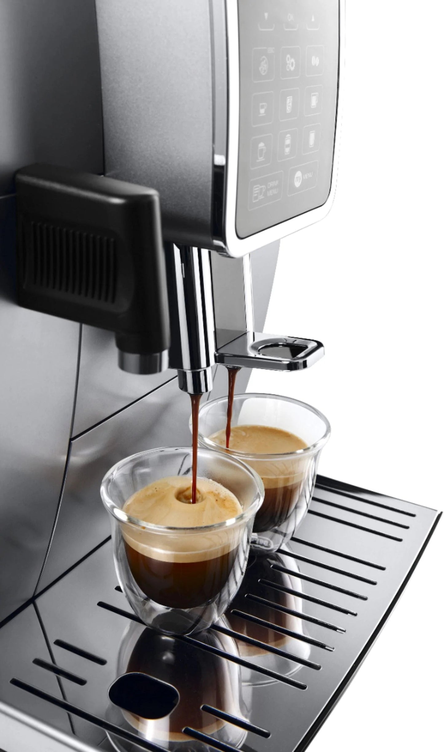 De'Longhi - Dinamica Espresso Machine with 15 bars of pressure and LatteCrema Fully Automatic Milk Frother - Silver