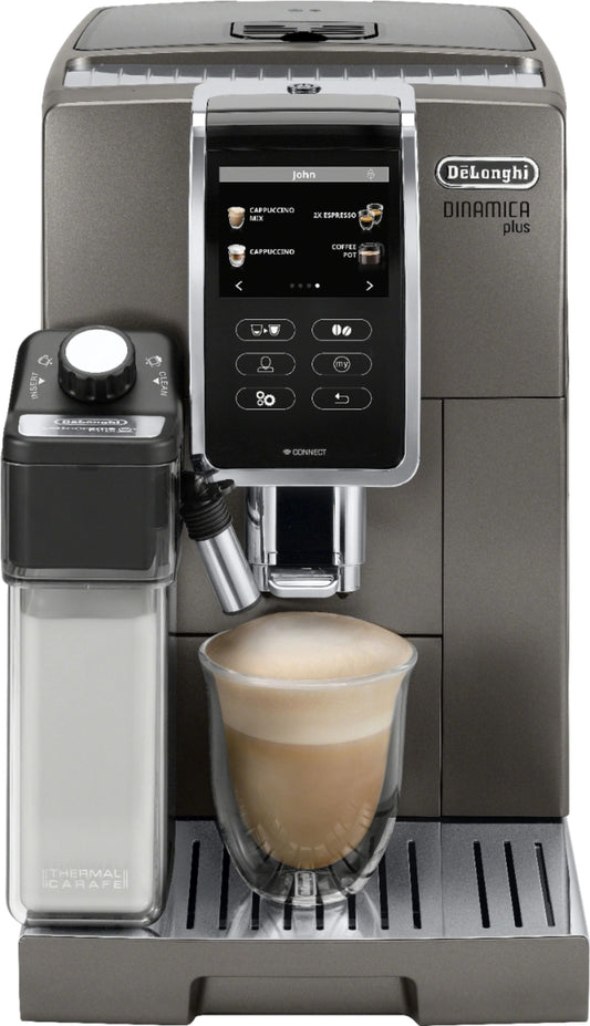 De'Longhi ECAM37095TI - Dinamica Plus Fully Automatic Espresso Machine with Built-in Grinder - Titanium