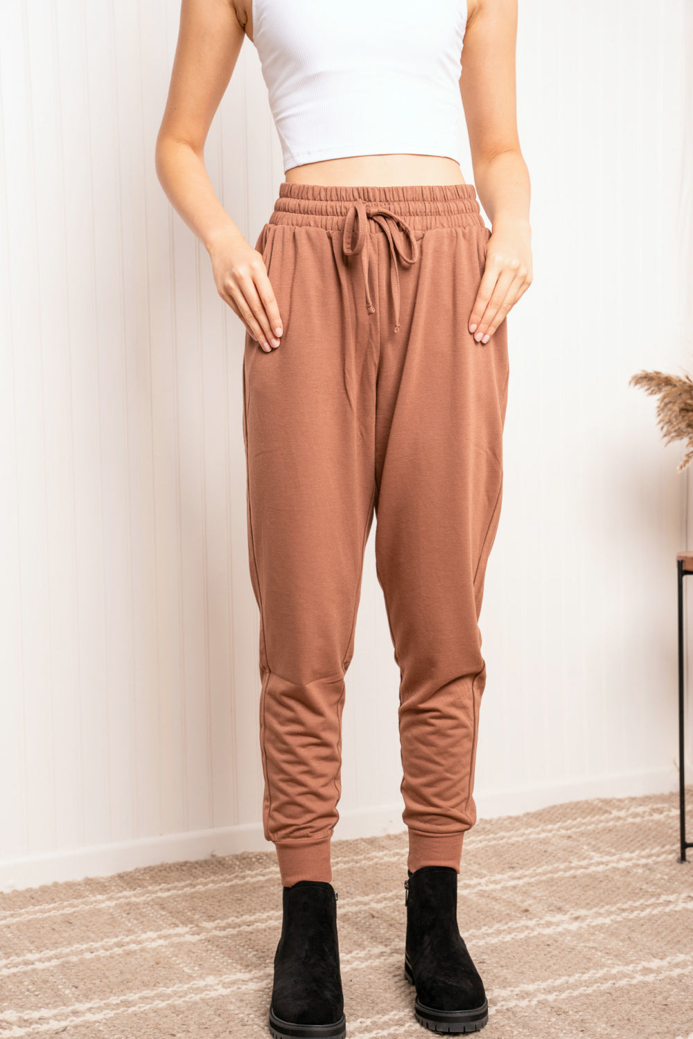 Zenana Full Size Drawstring Elastic Waist Joggers