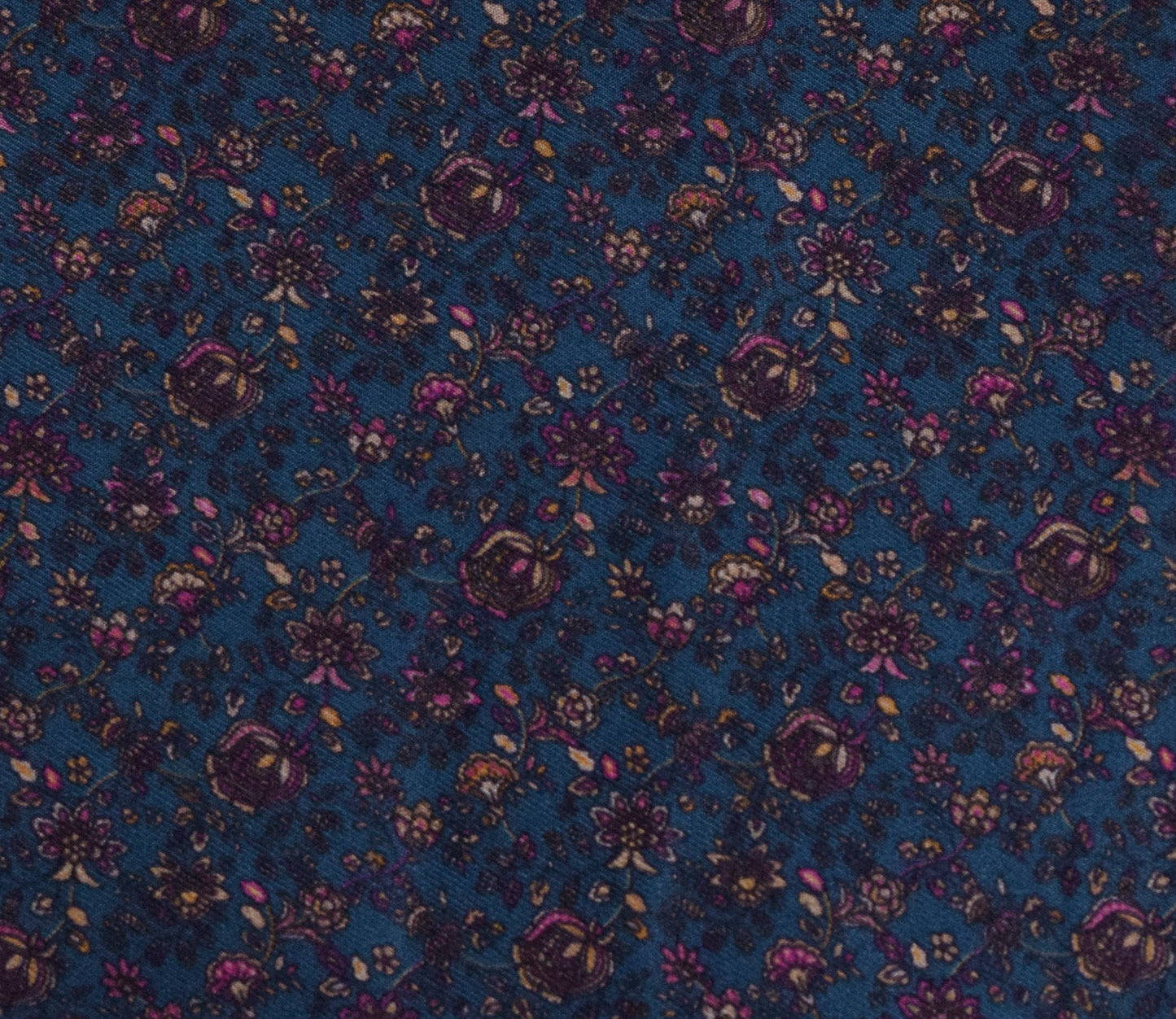 Small Floral Pattern Digital Printed Pure Pashmina Fabric Available in Blue, Maroon, Wine and Green