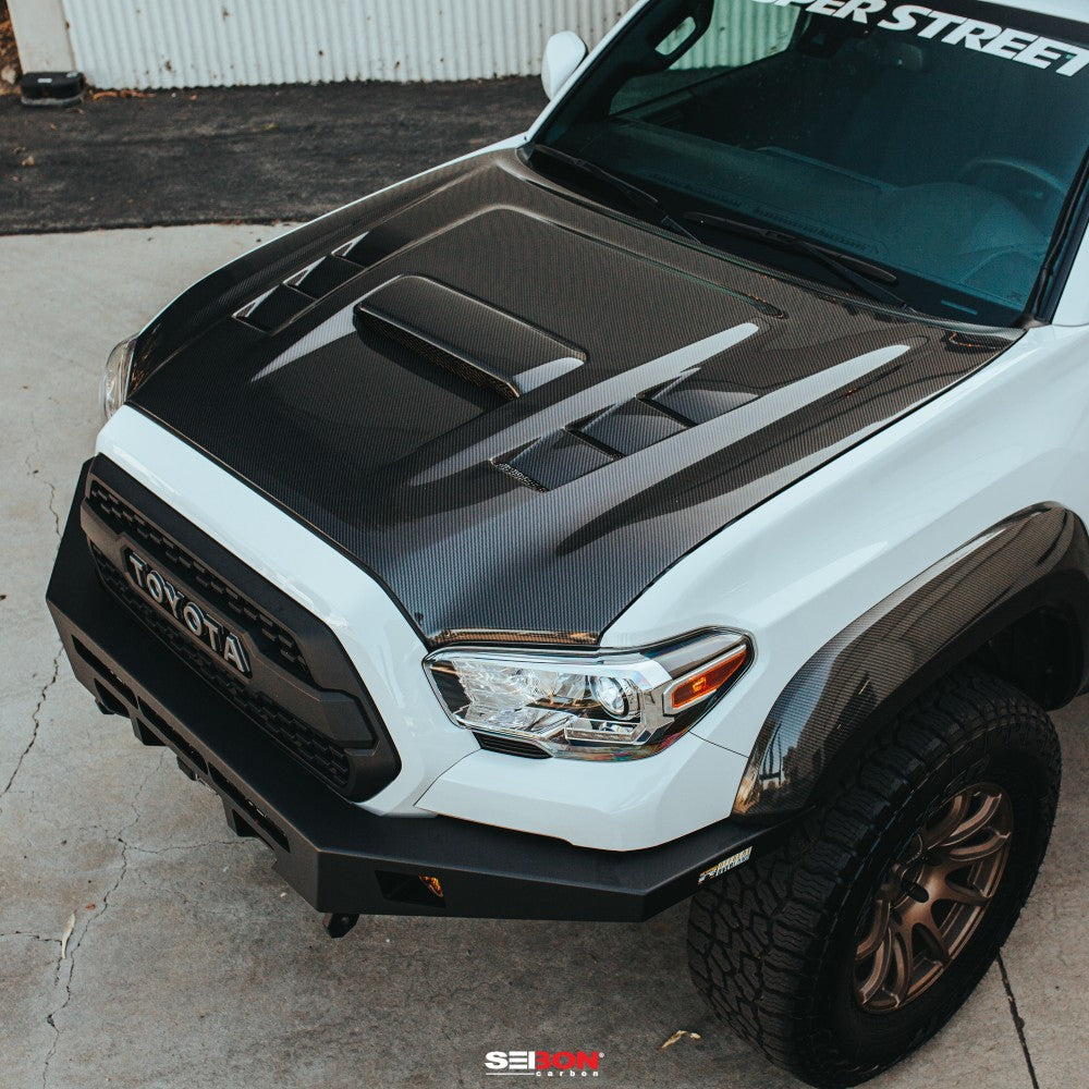 Seibon 2015+ Toyota Tacoma TS-Style Carbon Fiber Hood (seiHD18TYTA-TS)