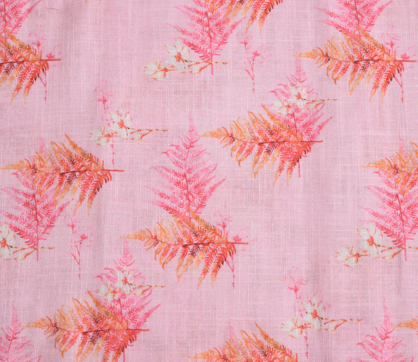 Floral Pattern Digital Printed Cotton Slub Fabric Available in Pink , Green ,Yellow and Blue