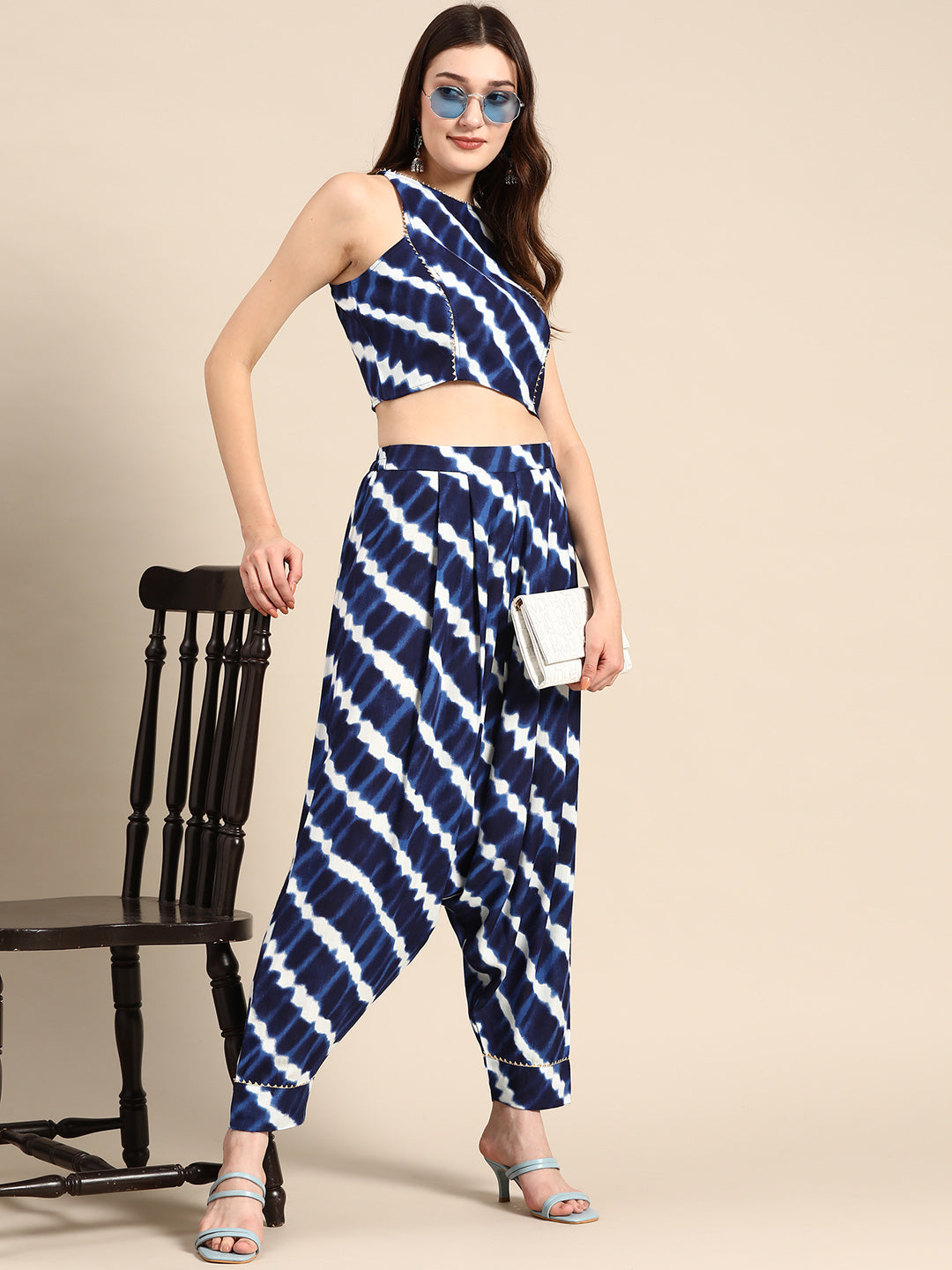 Crop top with Dhoti Pants