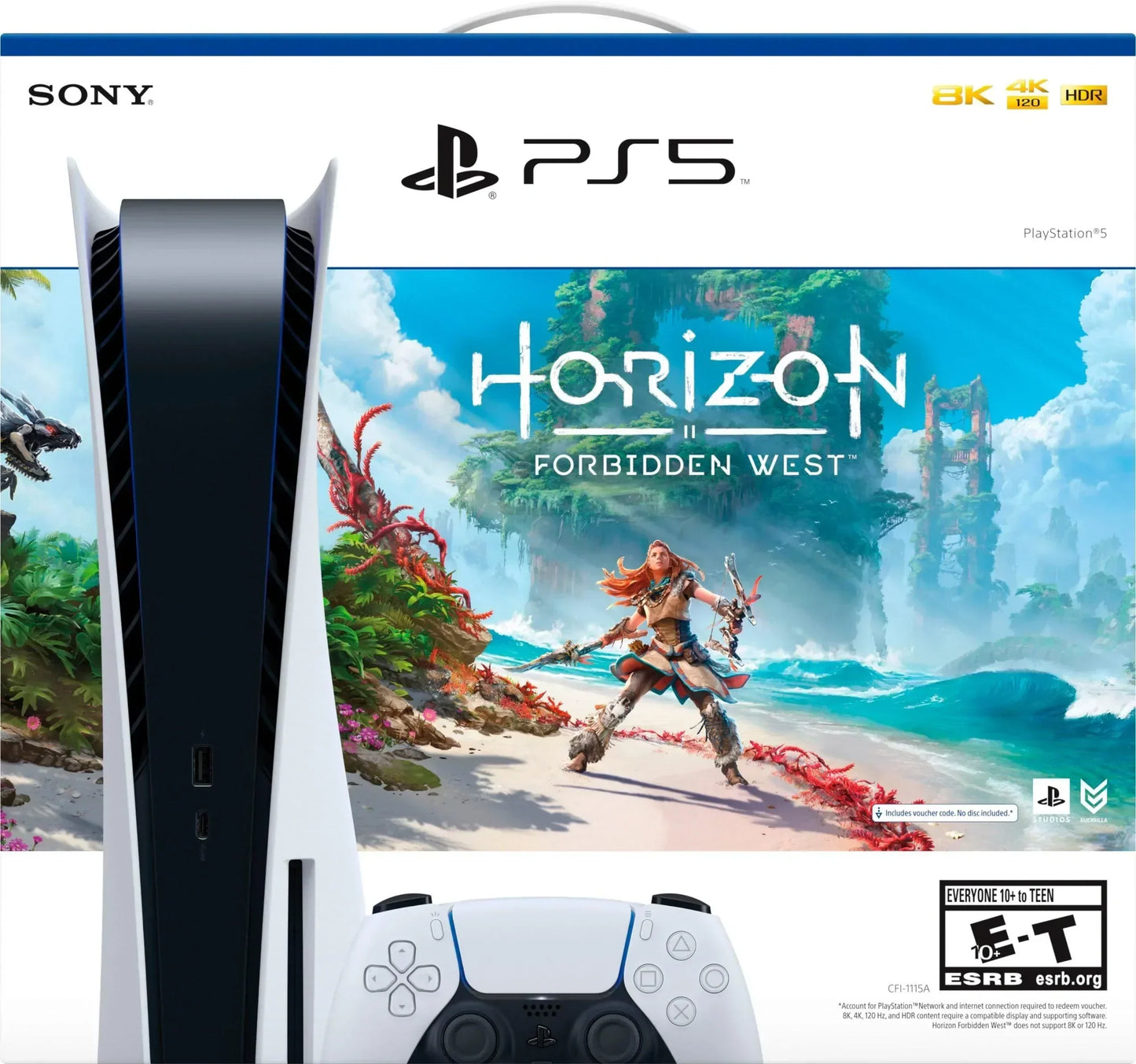 Play station 5 1.8TB Upgraded Horizon Forbidden West Bundle with Miles Morales and Mytrix Controller Charger