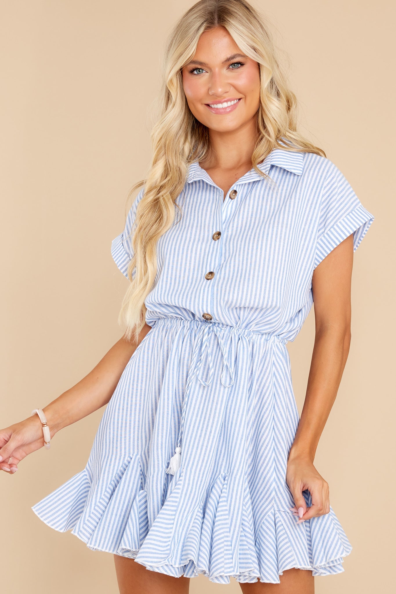 Always A Lesson Blue Stripe Dress