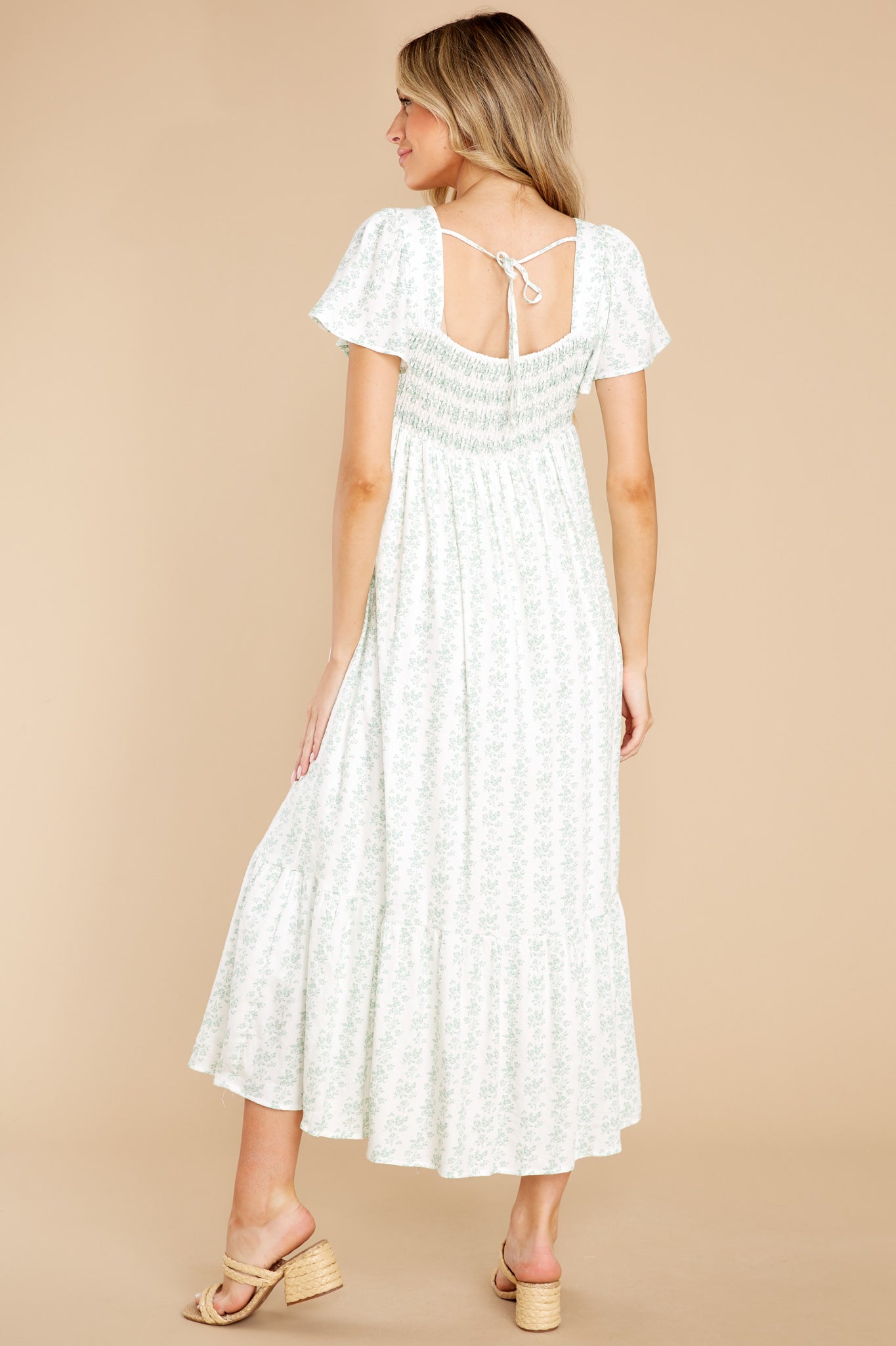 Sharing Secrets Sage Green Floral Maxi Dress