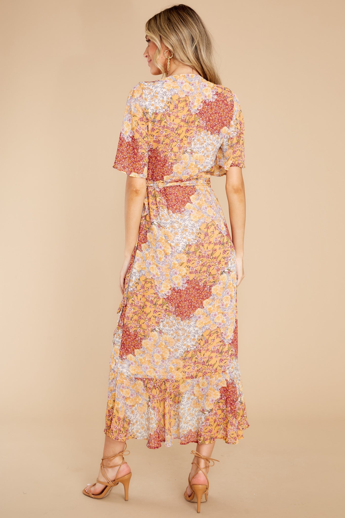 Bright Spark Orange Floral Print Maxi Dress