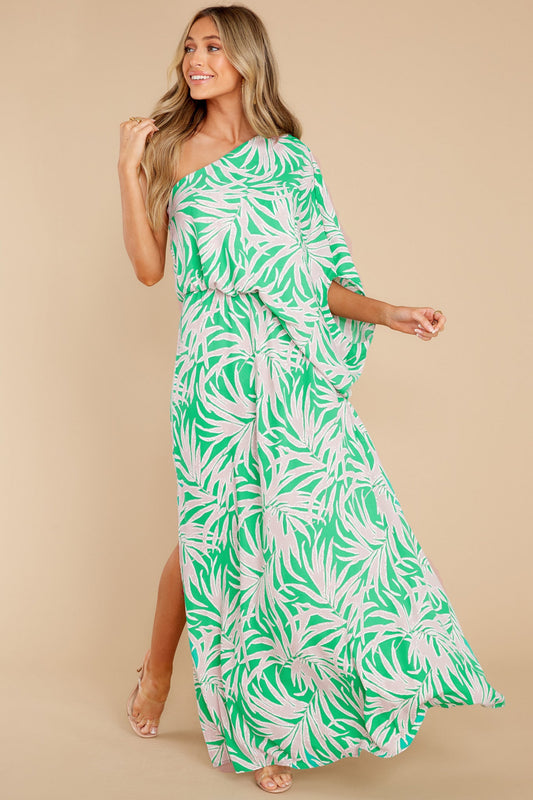 Unwind For Hours Green Print Maxi Dress