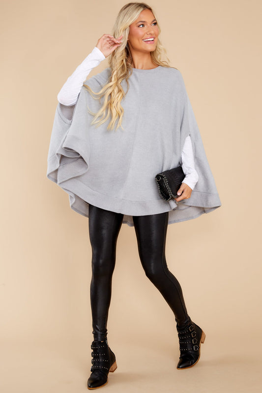 Make Your Mark Heather Grey Poncho