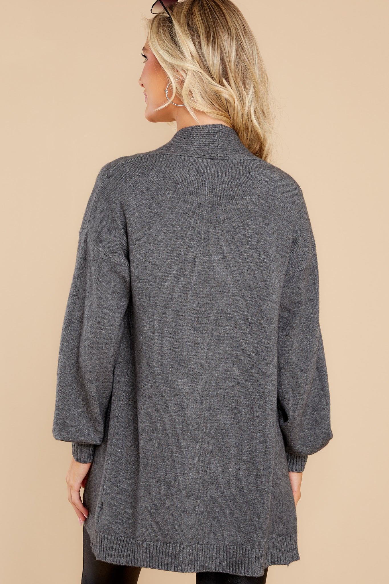 Closely Watching Charcoal Grey Cardigan