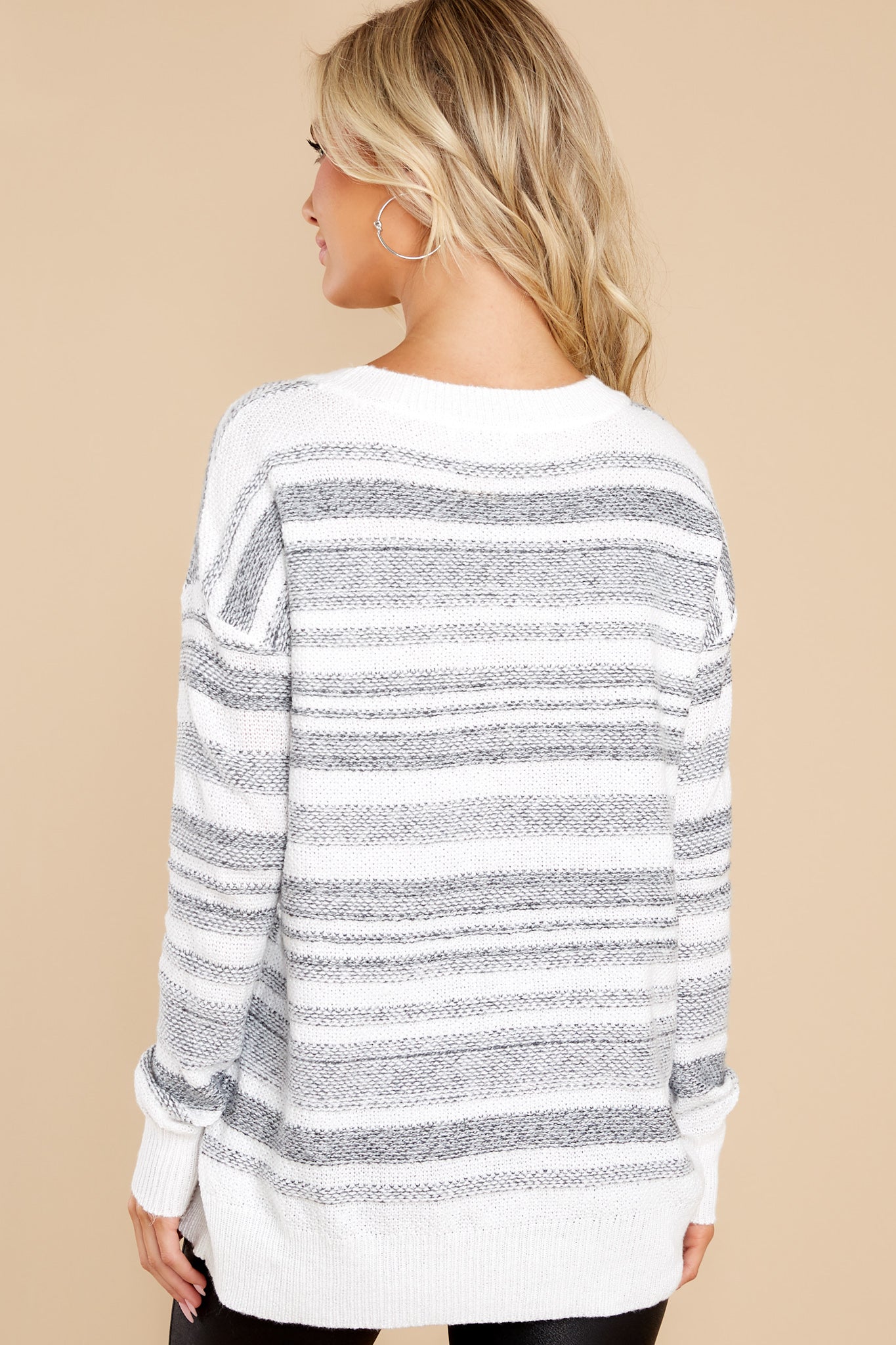 Breaking News Ivory Stripe Sweater
