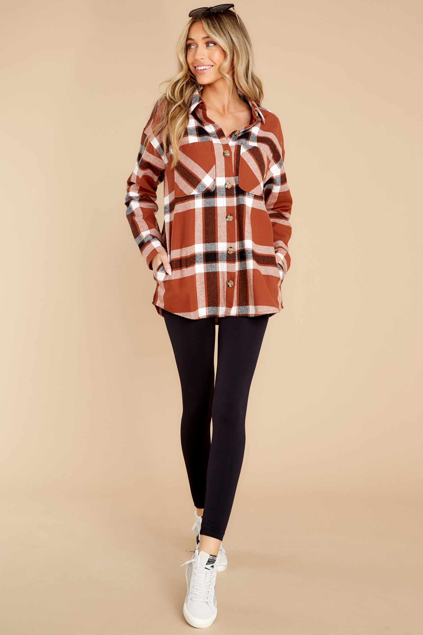 In The Maize Rust Plaid Top