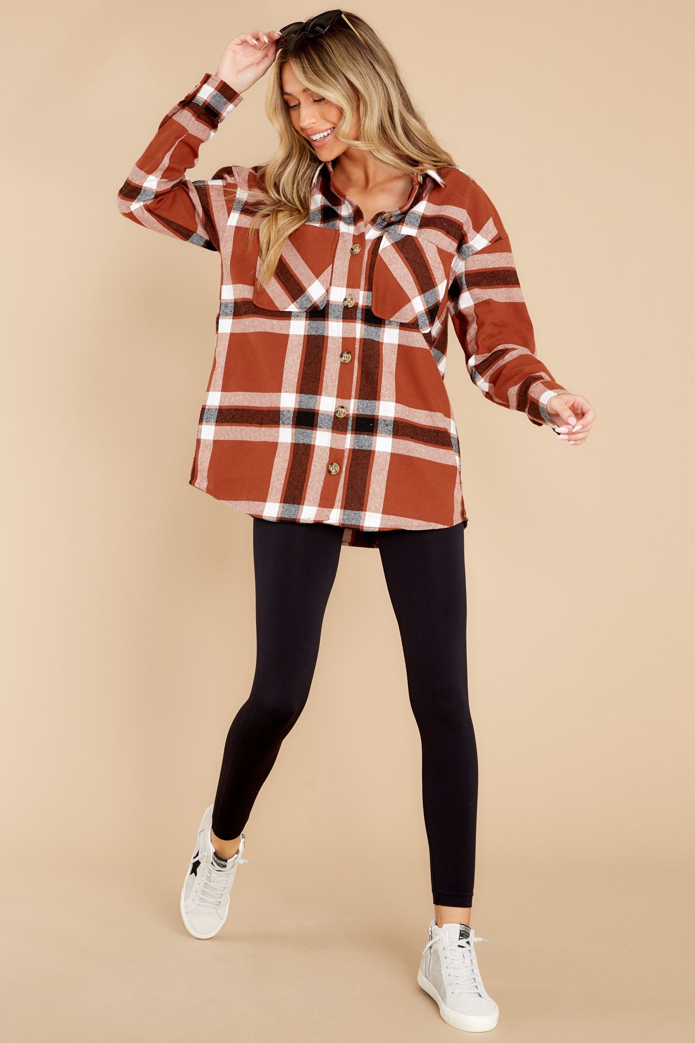 In The Maize Rust Plaid Top