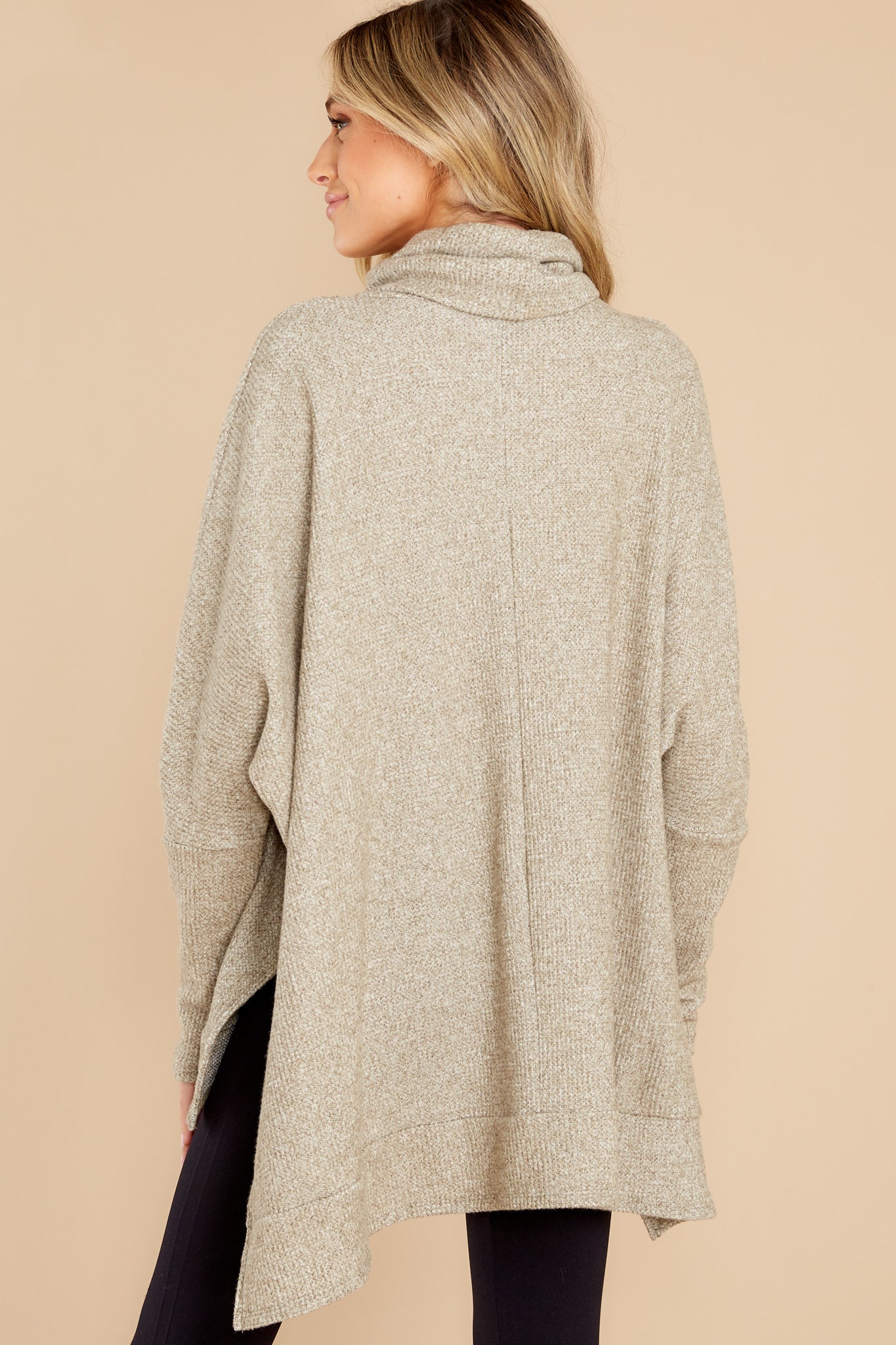 Chic Warmth Light Olive Turtleneck Sweater