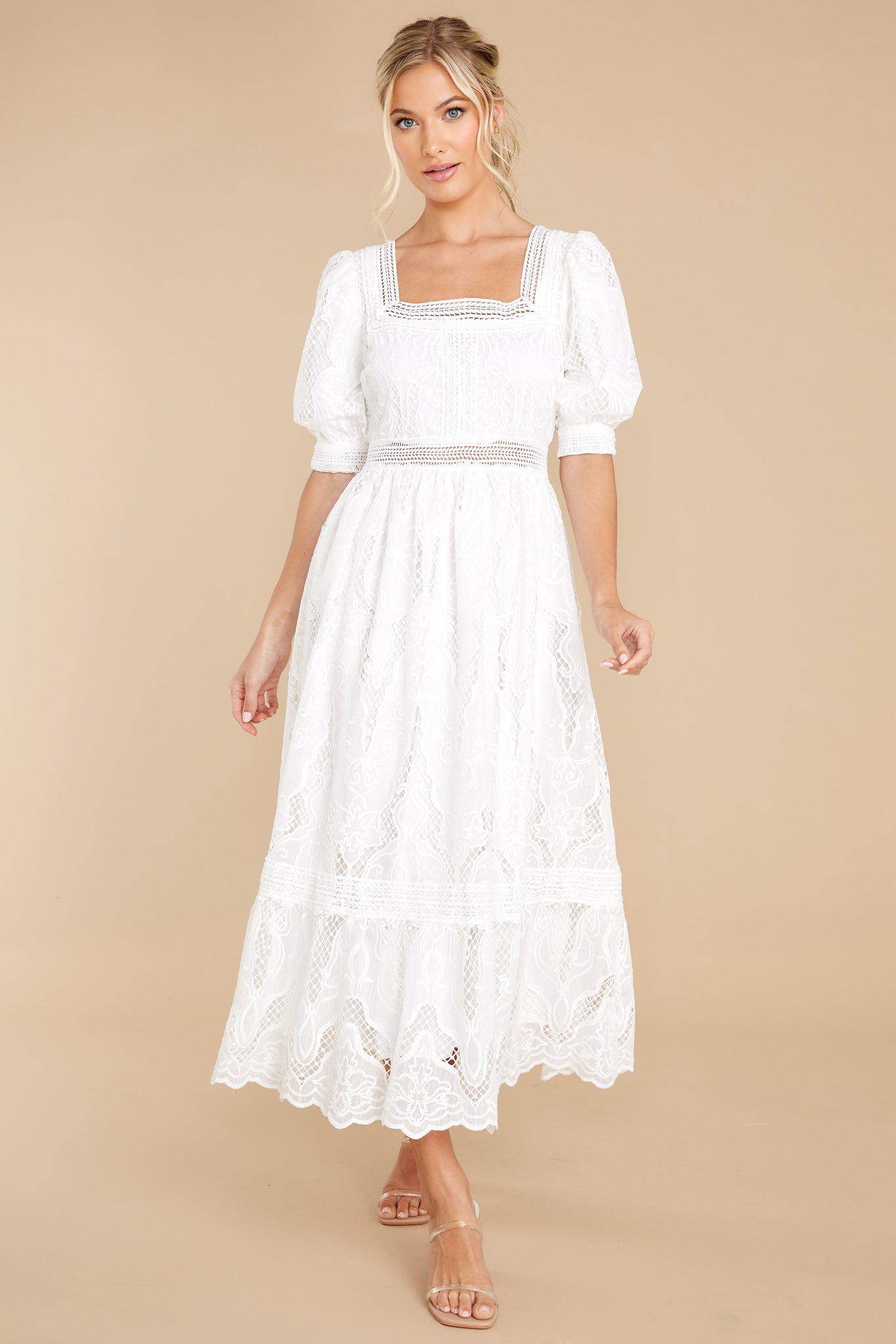 Making A Memory White Eyelet Maxi Dress