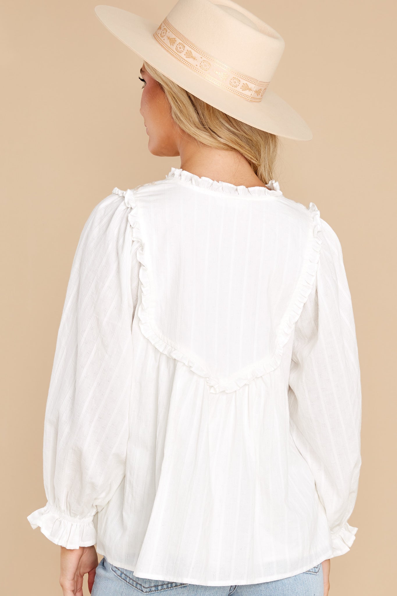 Gather Your Thoughts Off White Embroidered Top