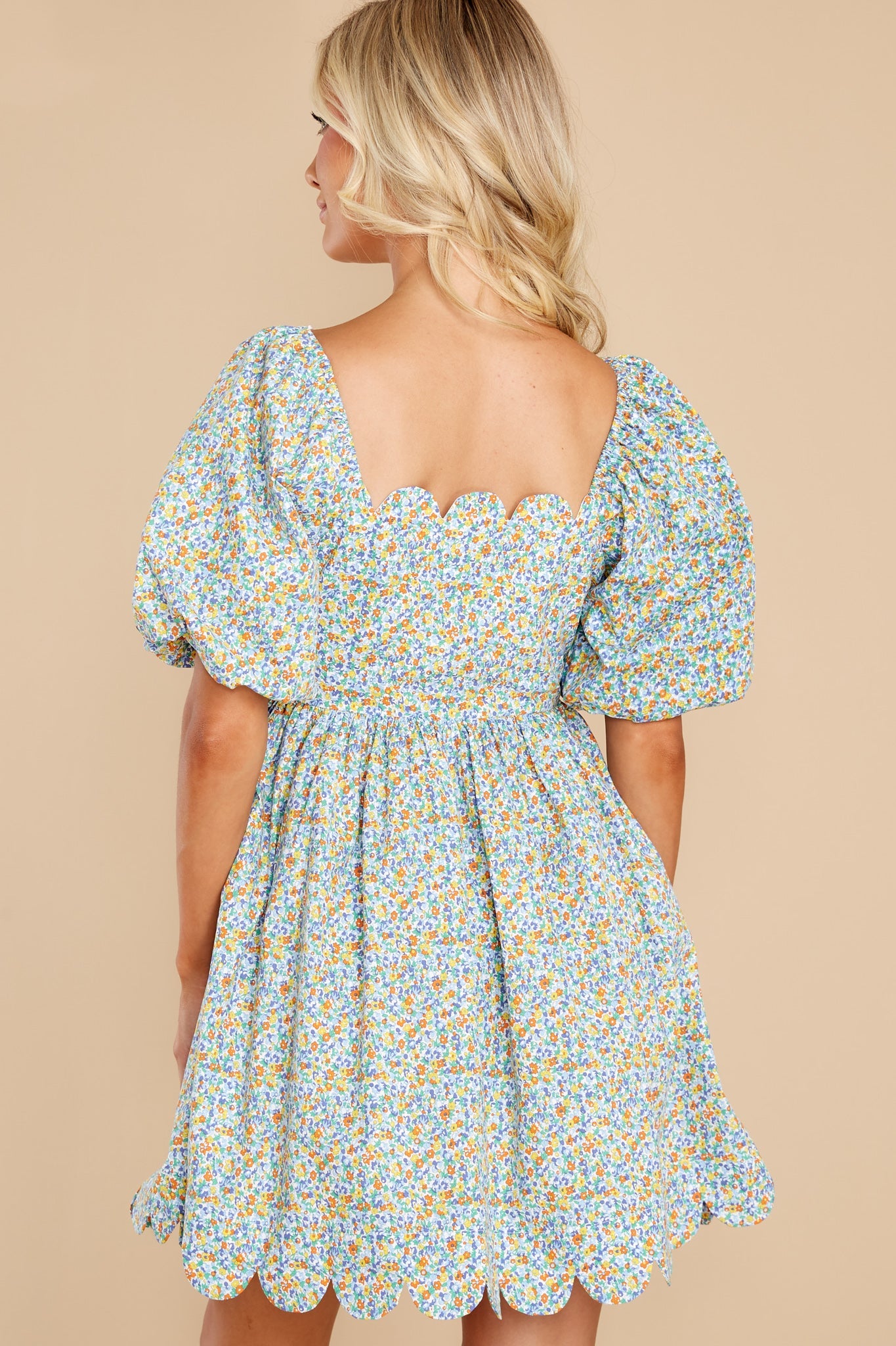 Be An Angel Blue Multi Floral Print Dress
