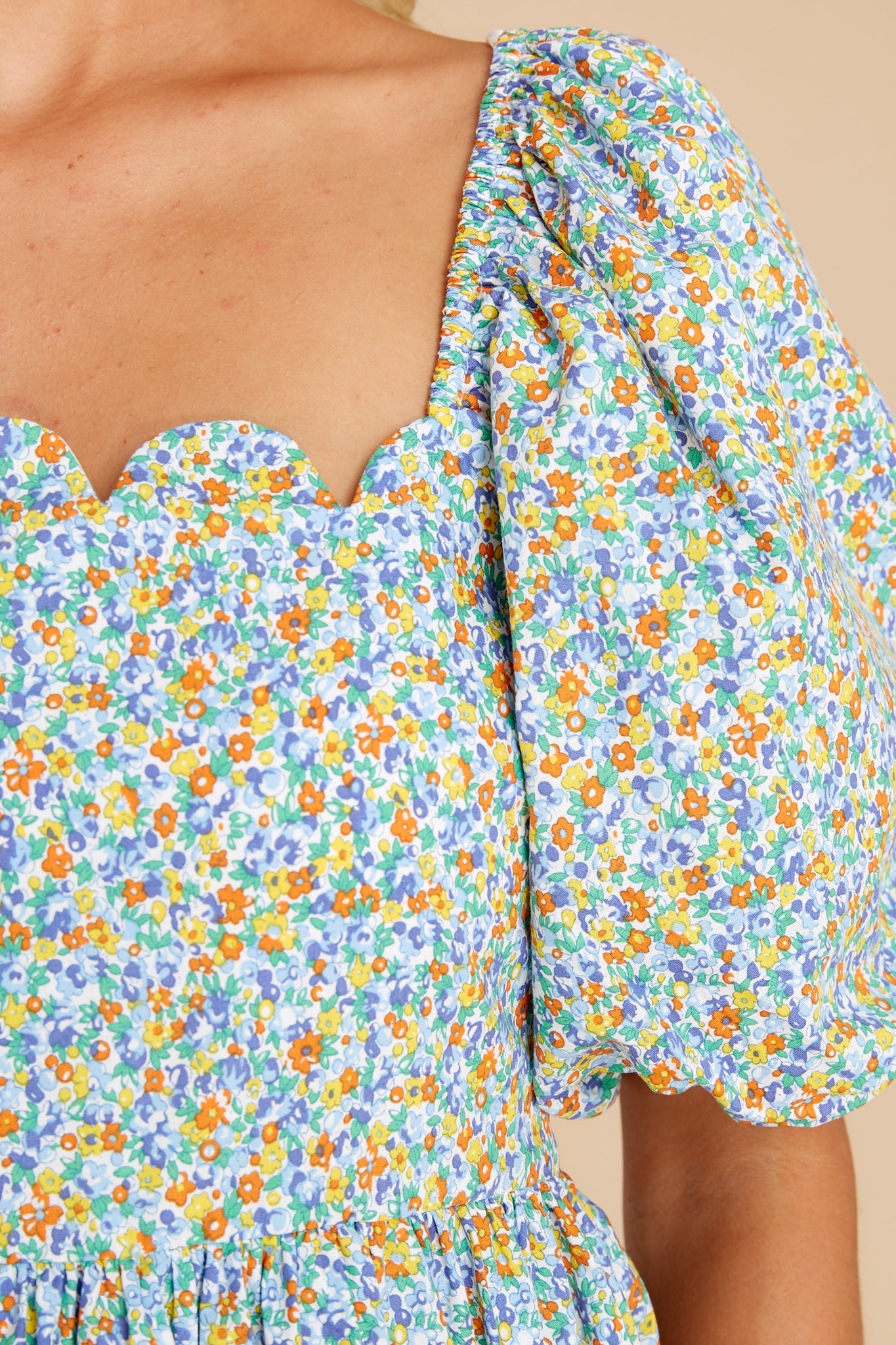 Be An Angel Blue Multi Floral Print Dress