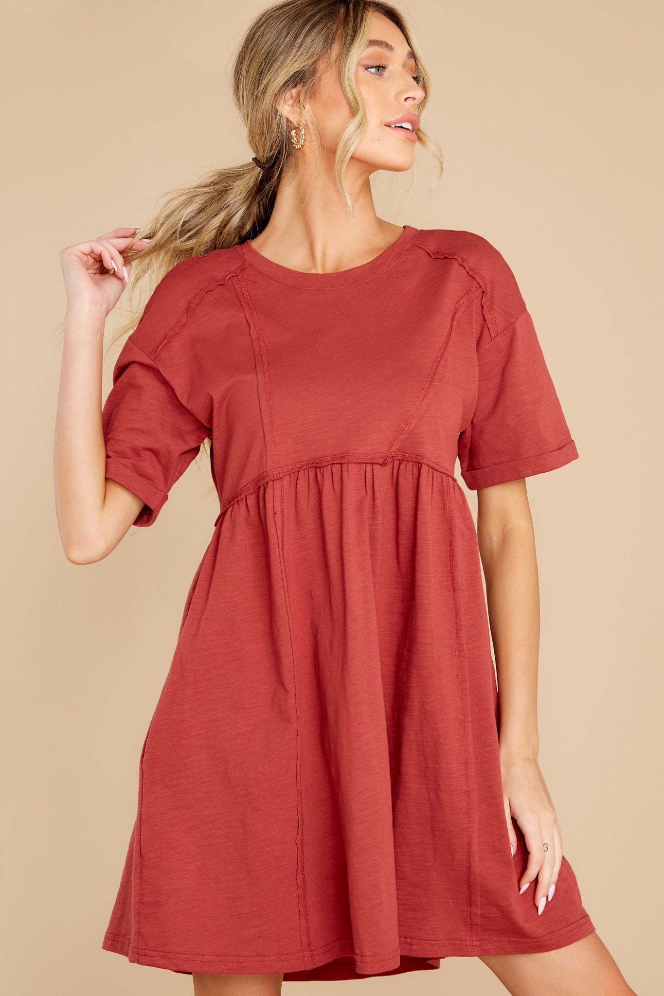 Flirting With Perfect Brick Dress